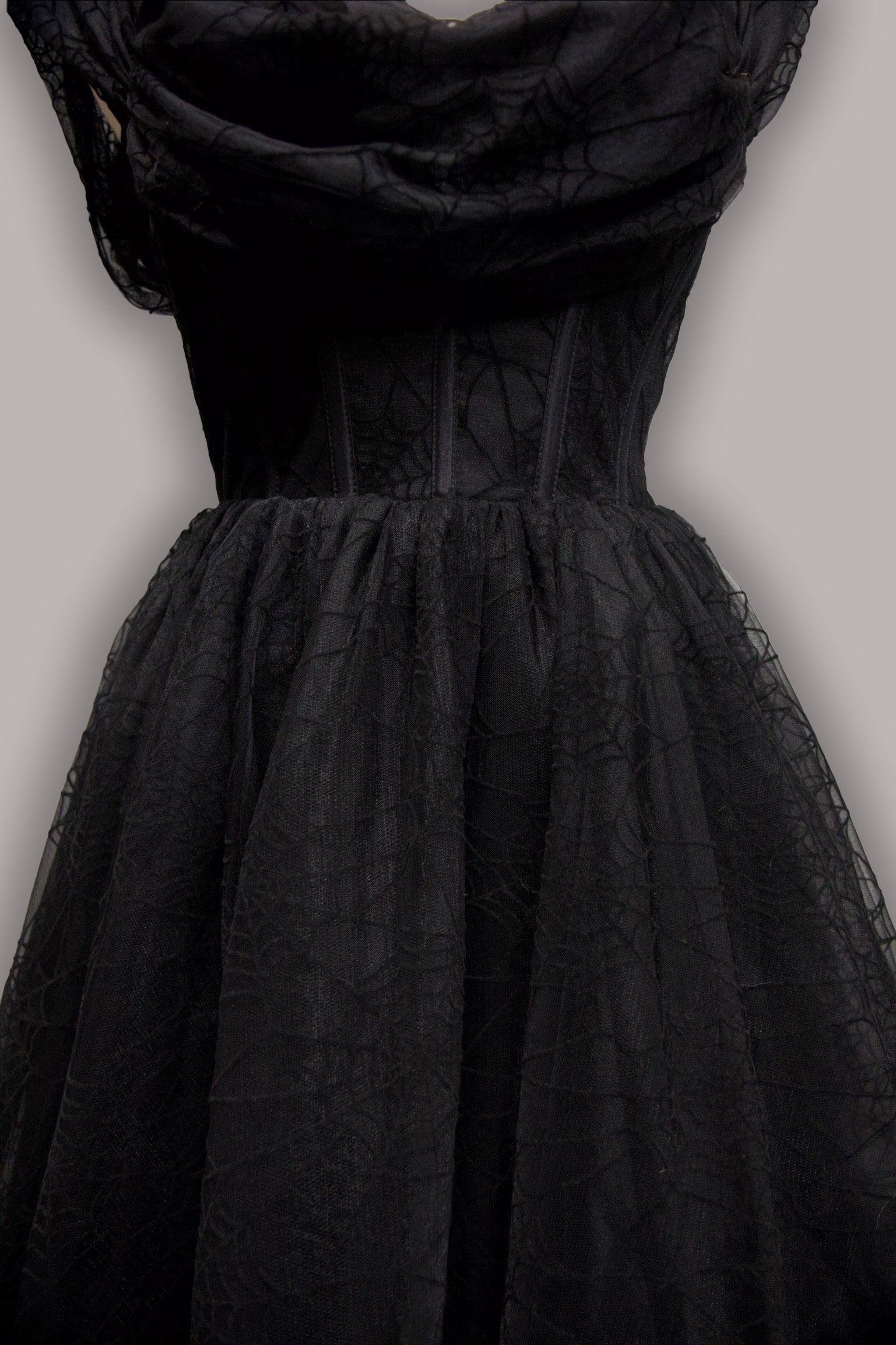 Octavia's Web - Flocked Spider Web Party Dress - READY TO SHIP