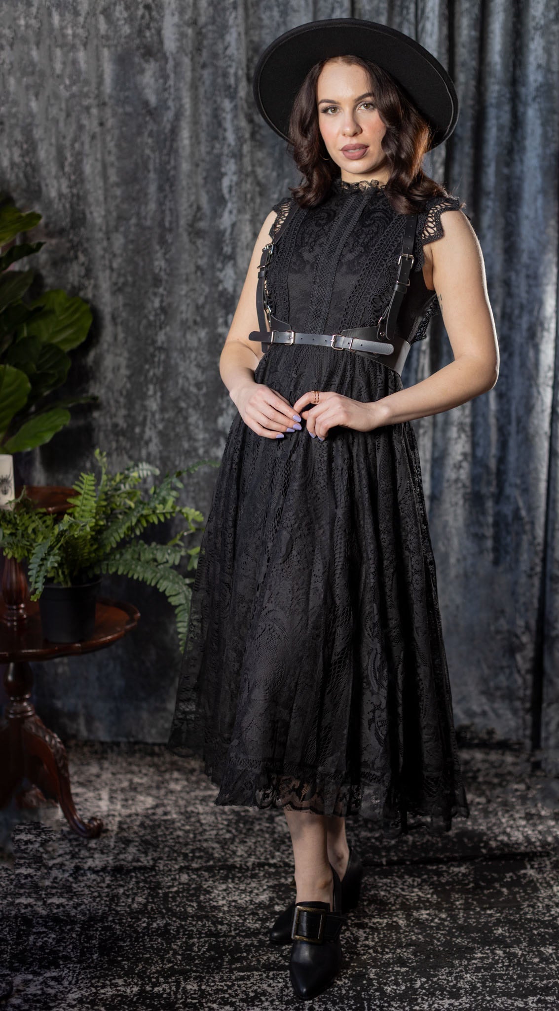 Arabella - Gothic Lace Fit and Flare Dress - Pre-Order