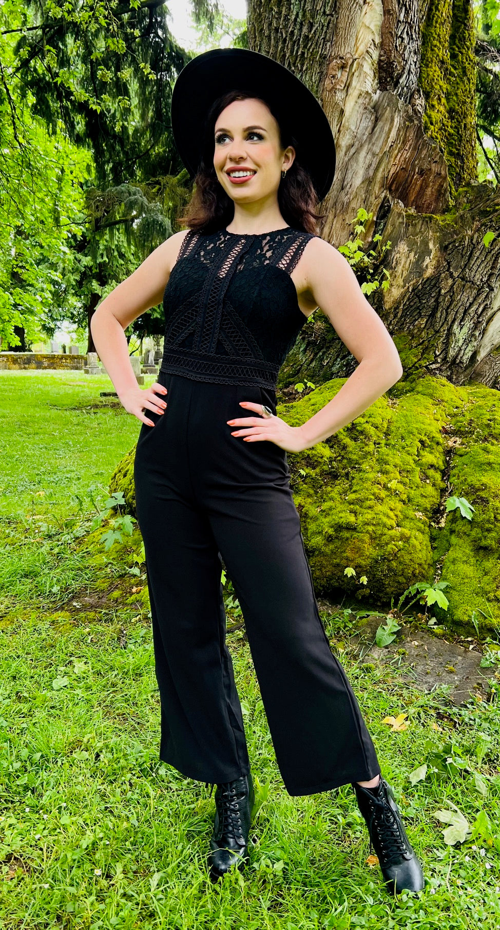 Branwen - Romantic Corporate Goth Jumpsuit - READY TO SHIP