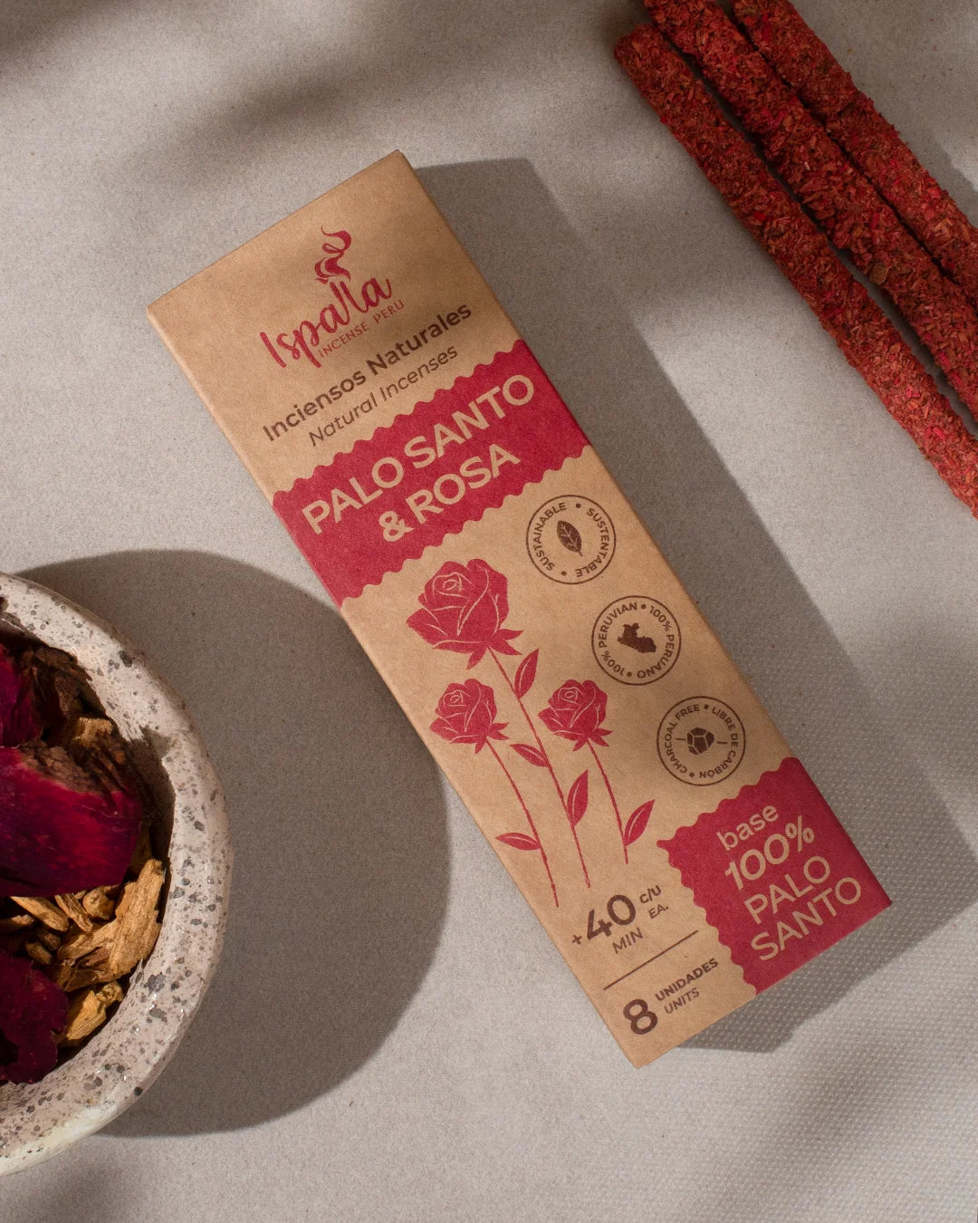 Ispalla - Palo Santo & Rose Thick Natural Incense