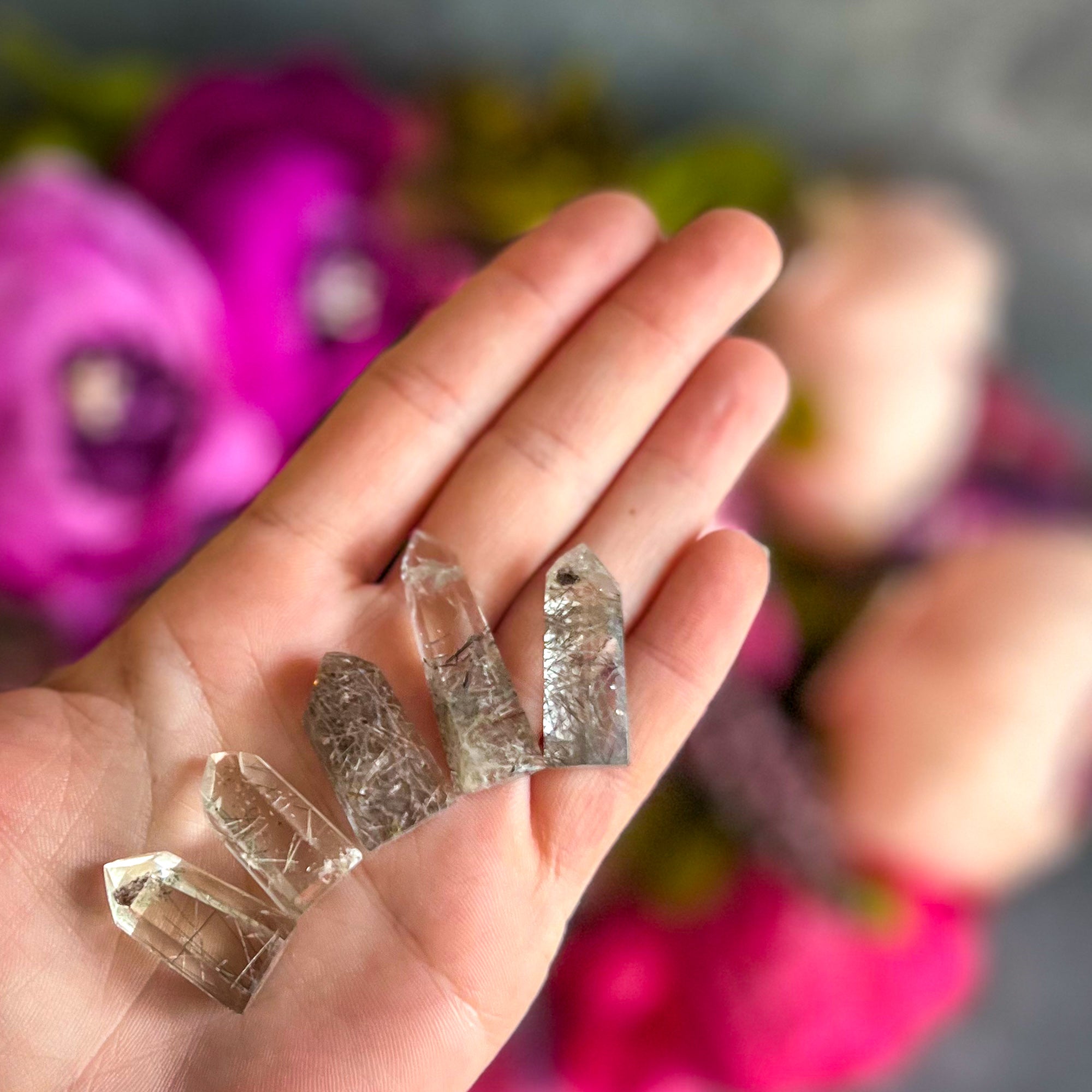 Rutilated Quartz Mini Towers, Tiny Rutile Quartz Points