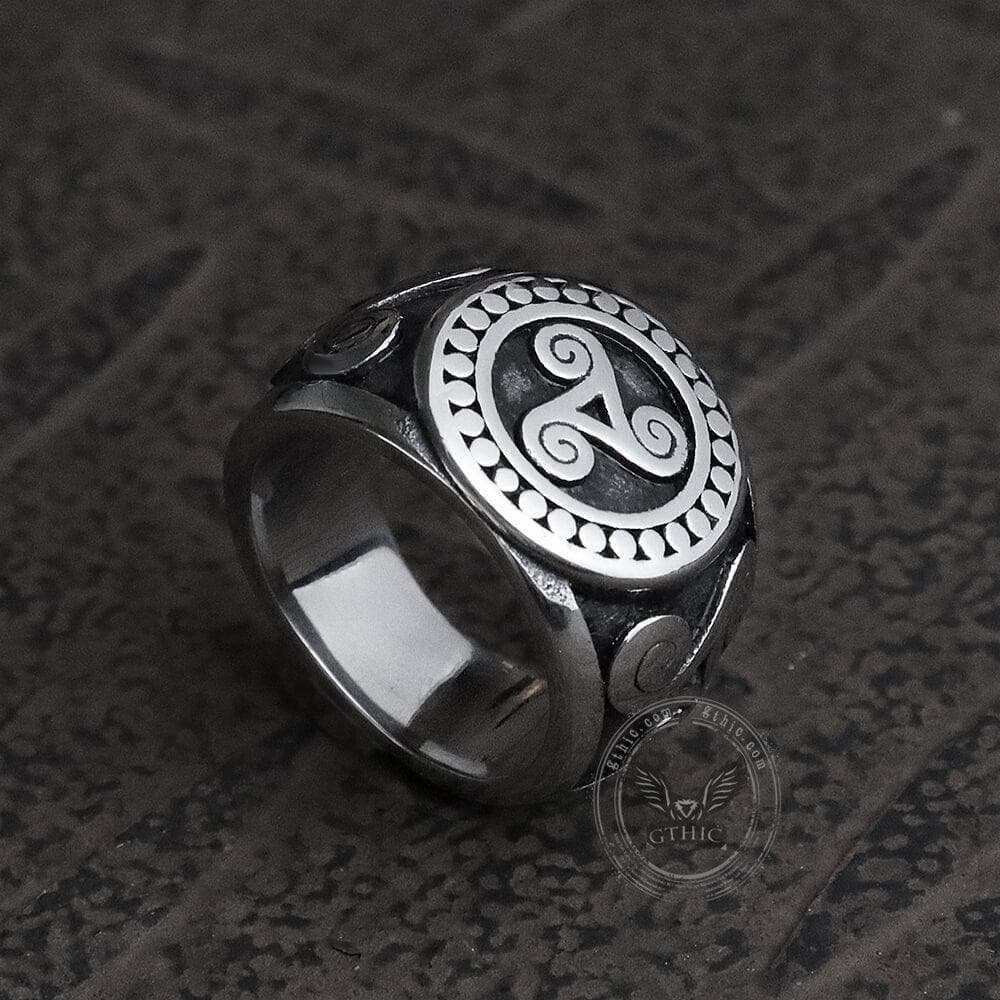 Celtic Triskele Stainless Steel Viking Ring