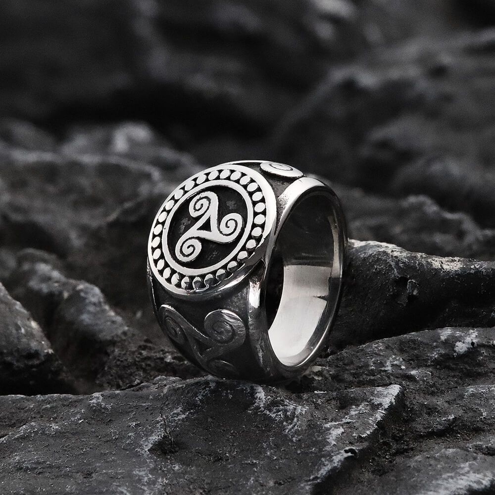 Celtic Triskele Stainless Steel Viking Ring
