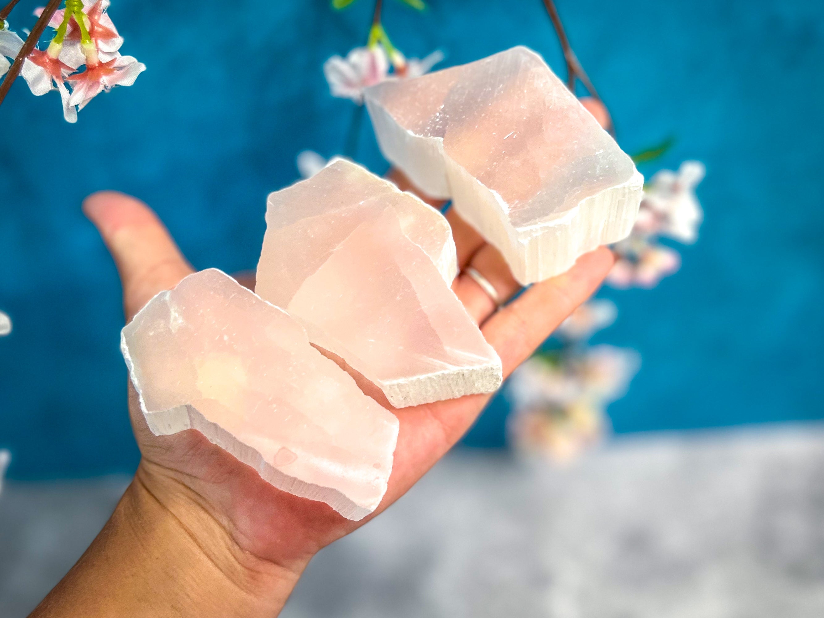 Polished Selenite, Ulexite, TV Stone - Selenite Plate