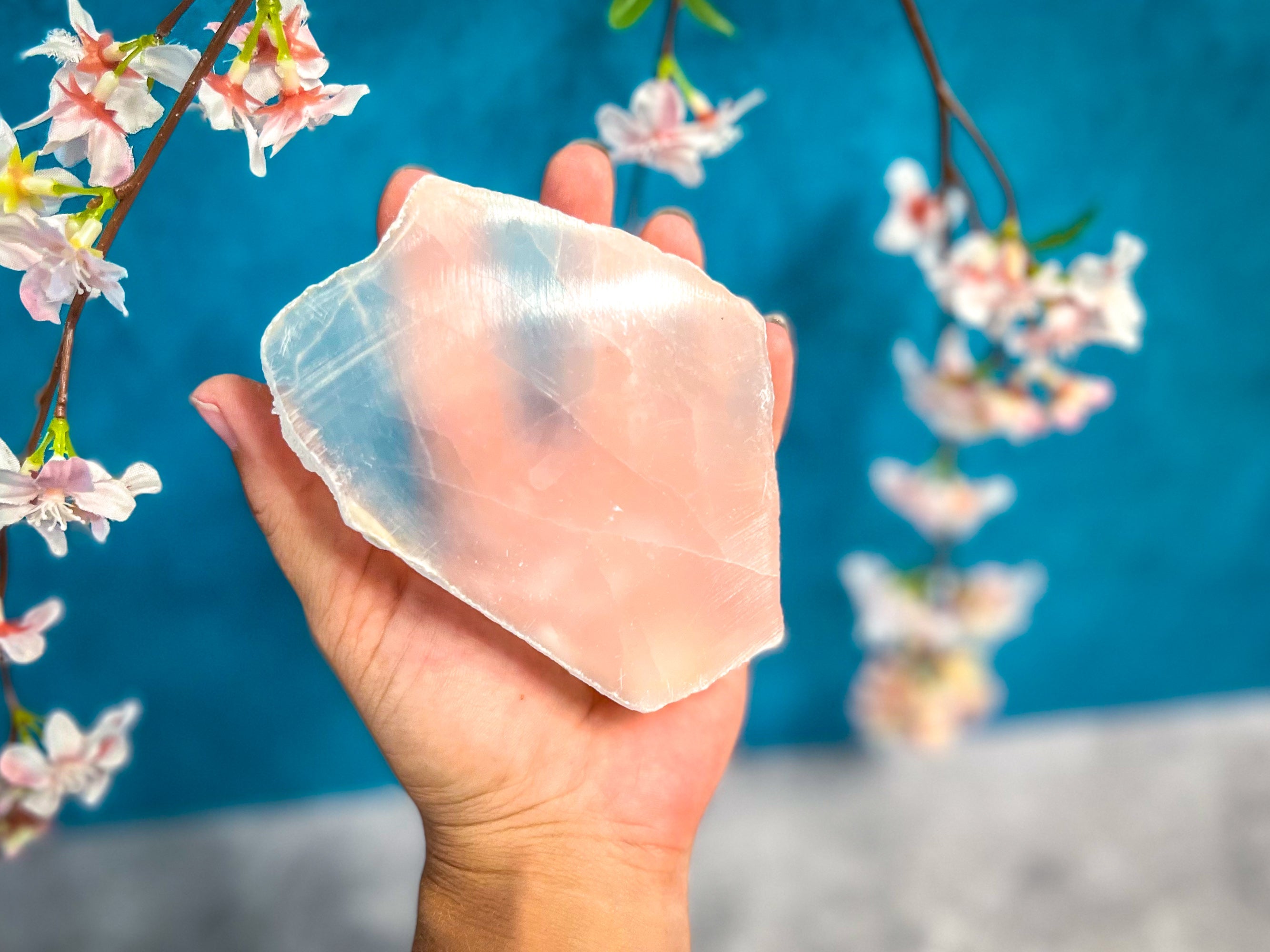 Polished Selenite, Ulexite, TV Stone - Selenite Plate