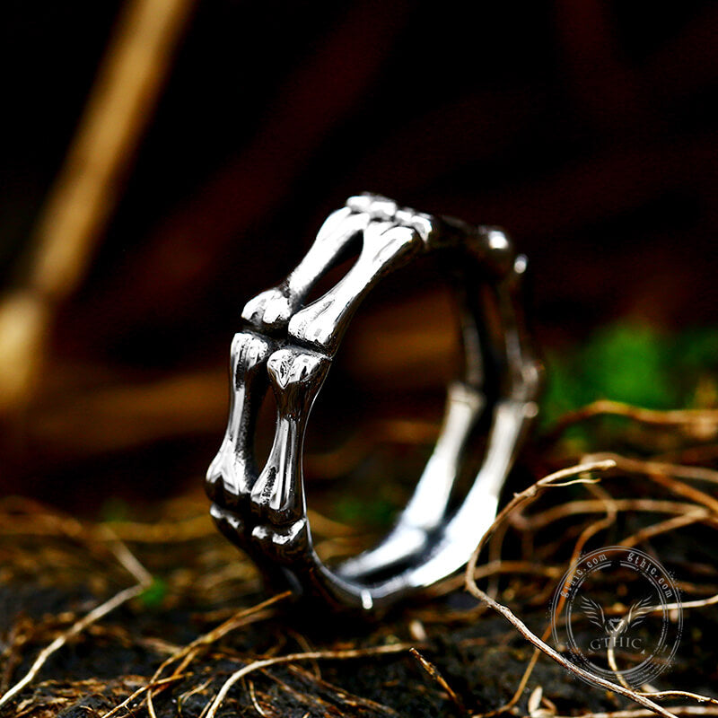 Gothic Bone Stainless Steel Skull Ring