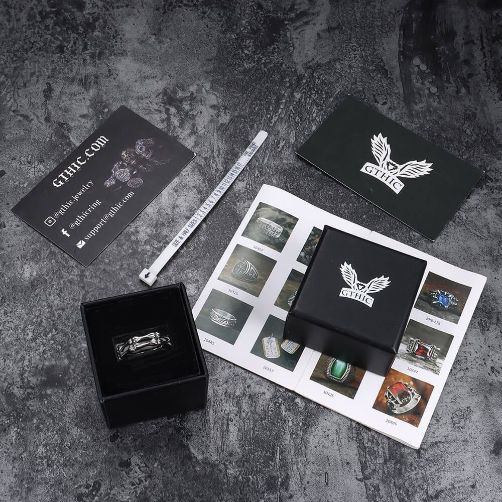 Gothic Bone Stainless Steel Skull Ring