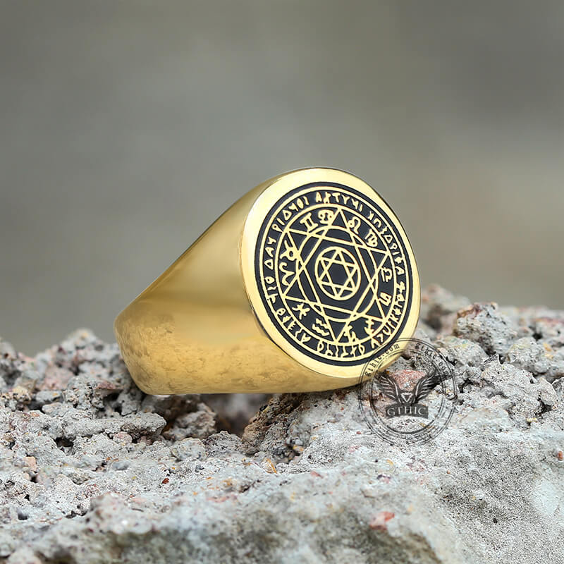 Hexagram 12 Zodiac Sign Stainless Steel Ring