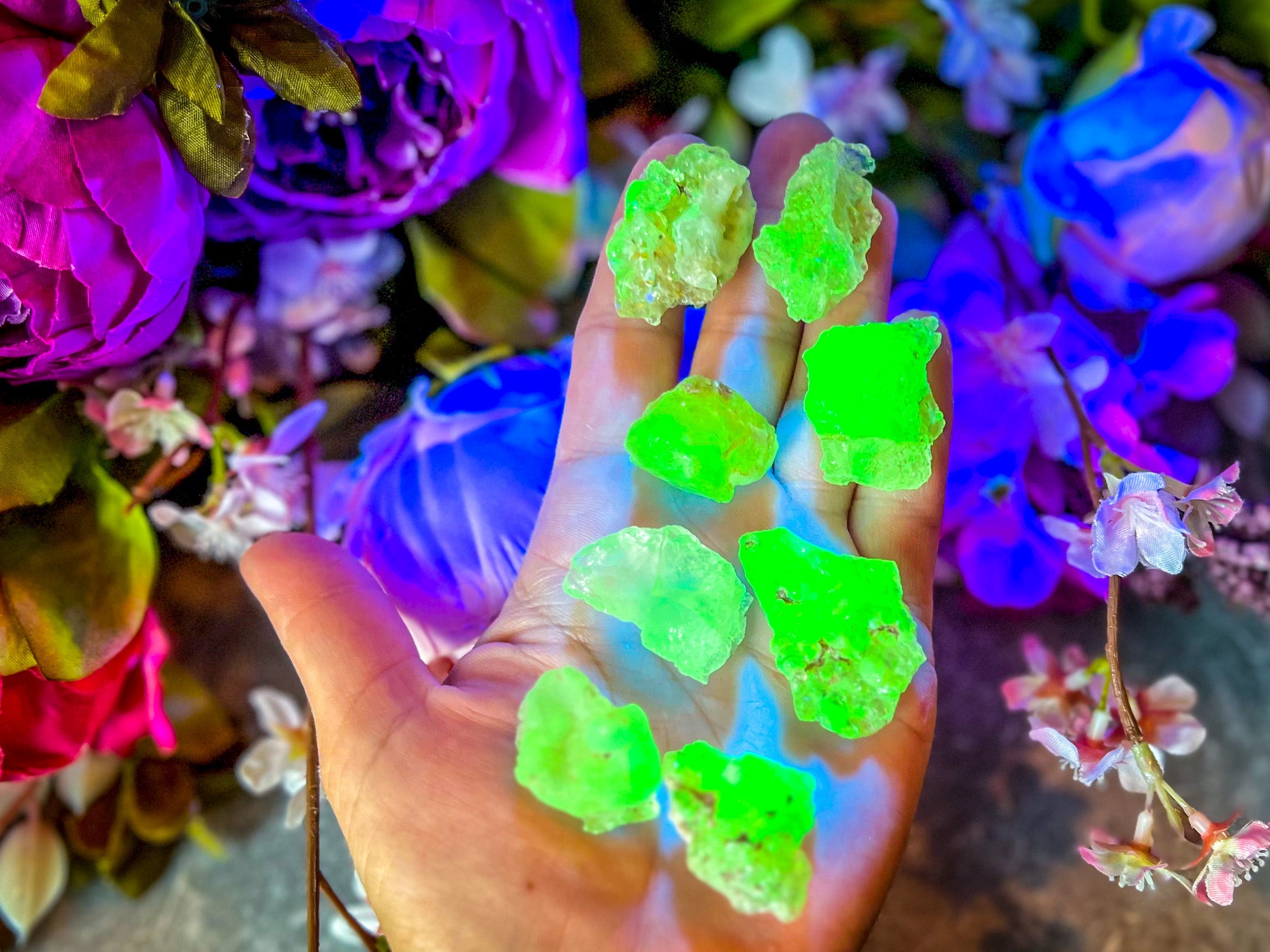 Hyalite Opal, also known as Kryptonite, Water Opal, Water Stone, Fluorescent Minerals