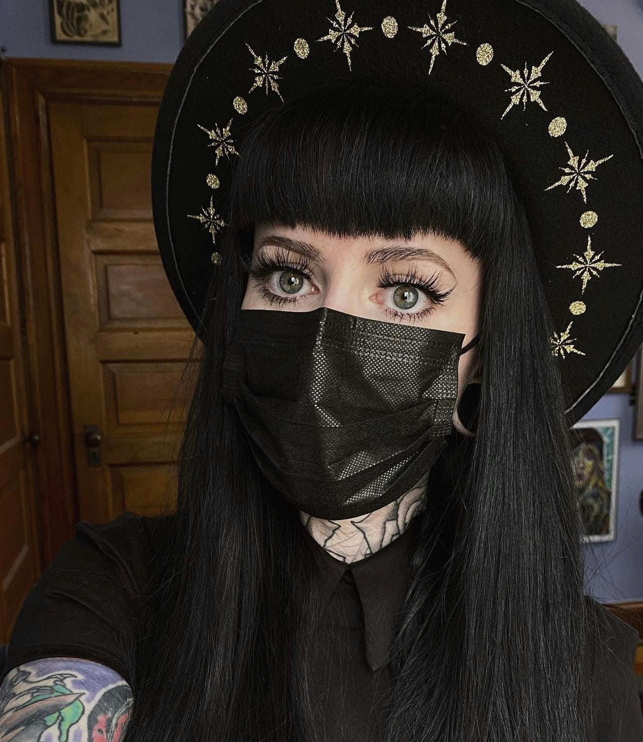 Vegan Felt Hat - Gold Starburst Crown