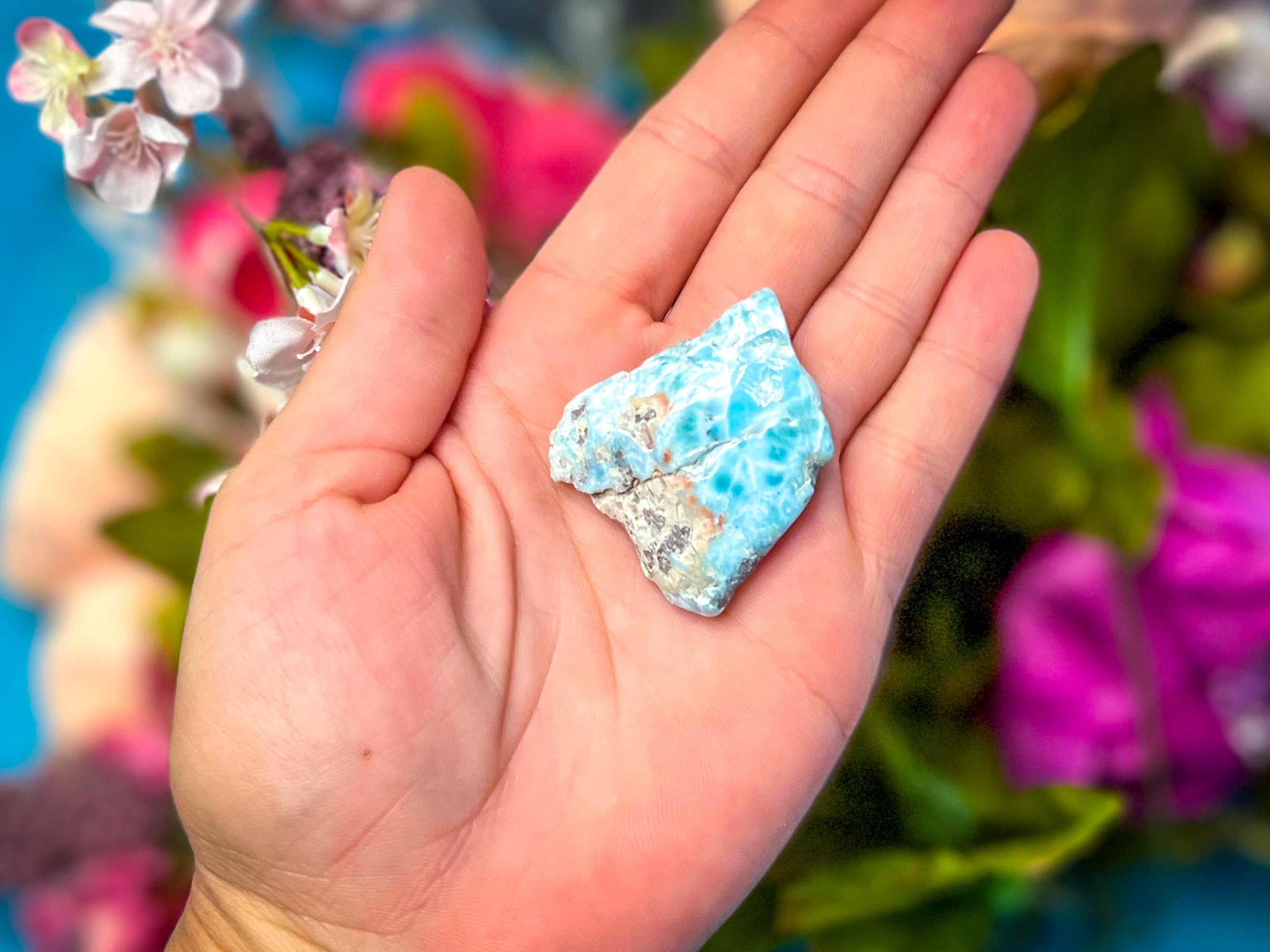 Polished Larimar Slices, Good Quality