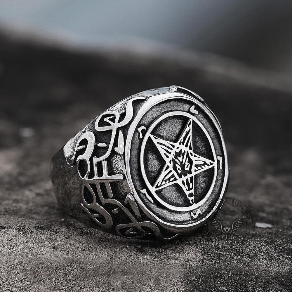 Sigil of Baphomet Stainless Steel Satan Ring