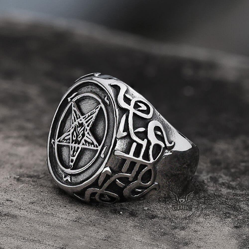 Sigil of Baphomet Stainless Steel Satan Ring
