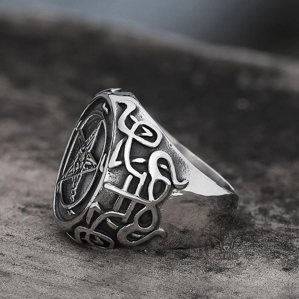 Sigil of Baphomet Stainless Steel Satan Ring