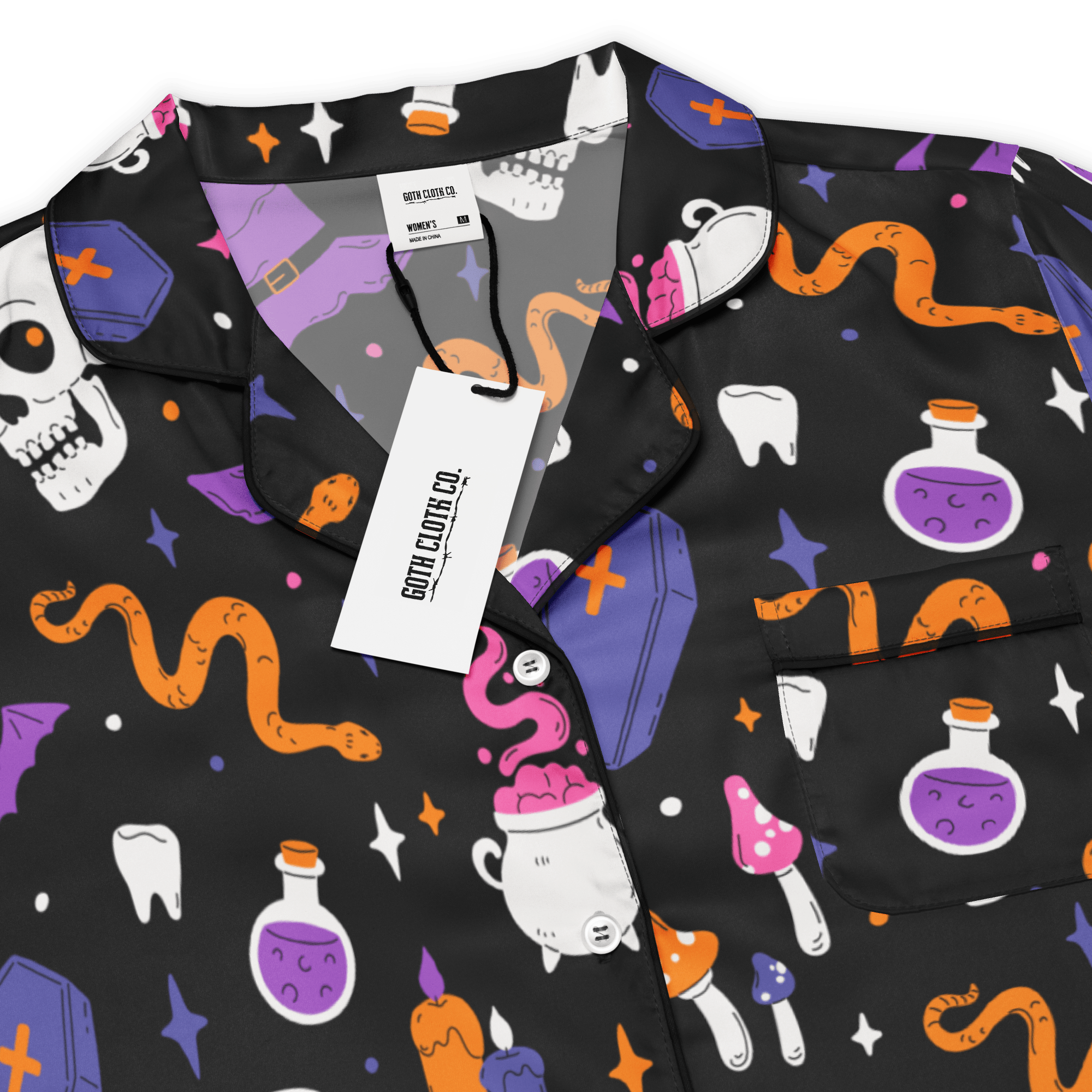 Witch's Whimsy Silky Pajama Top