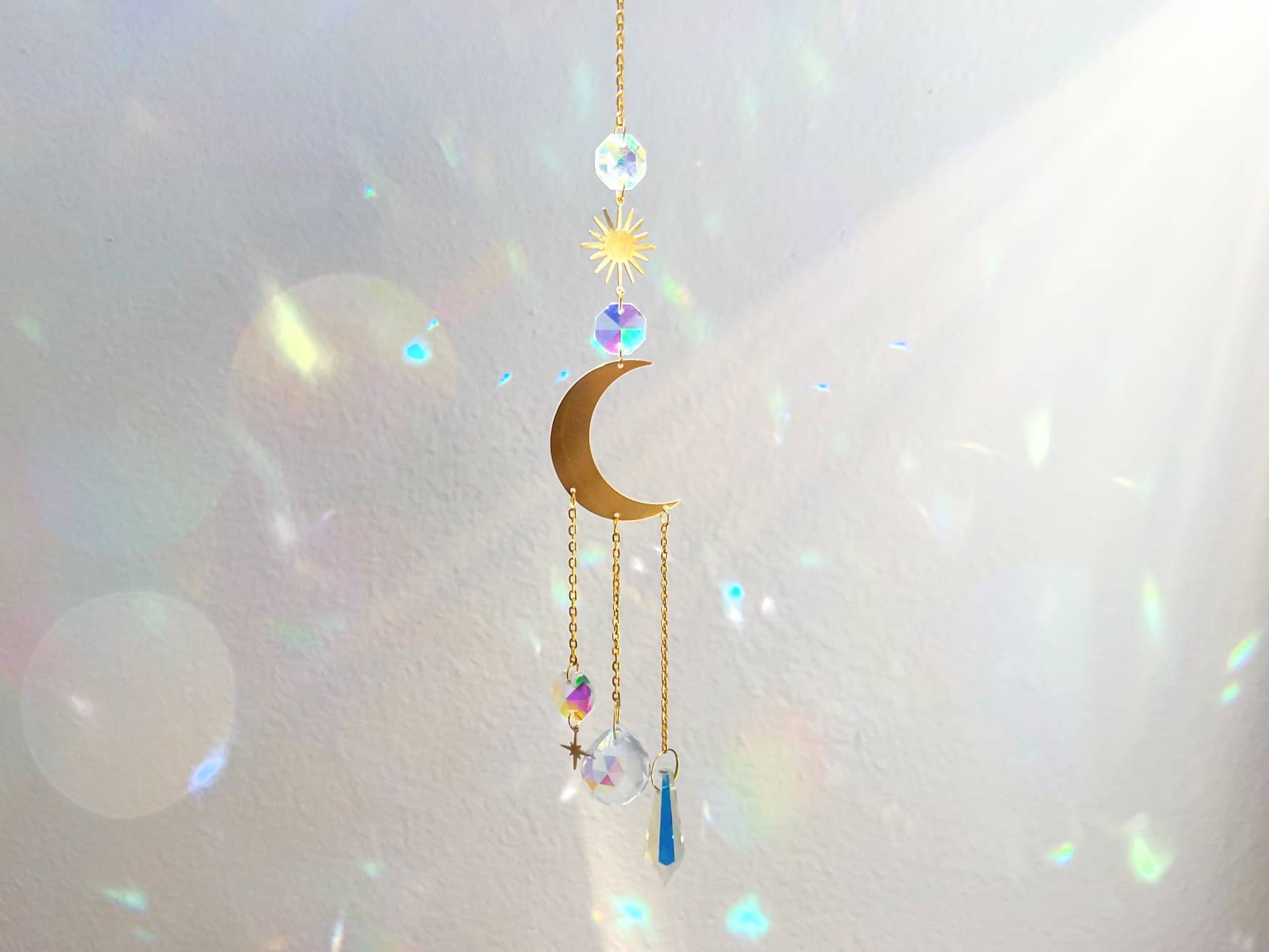 Moon Crystal Suncatcher Rainbow Prism