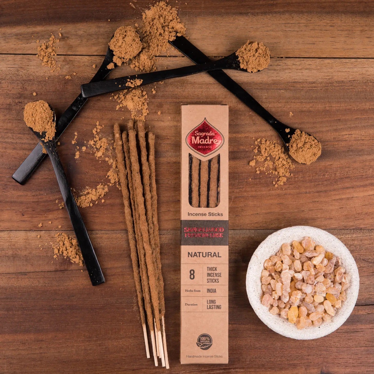 Natural Resin Incense Sticks - Sandalwood - by Sagrada Madre RVA