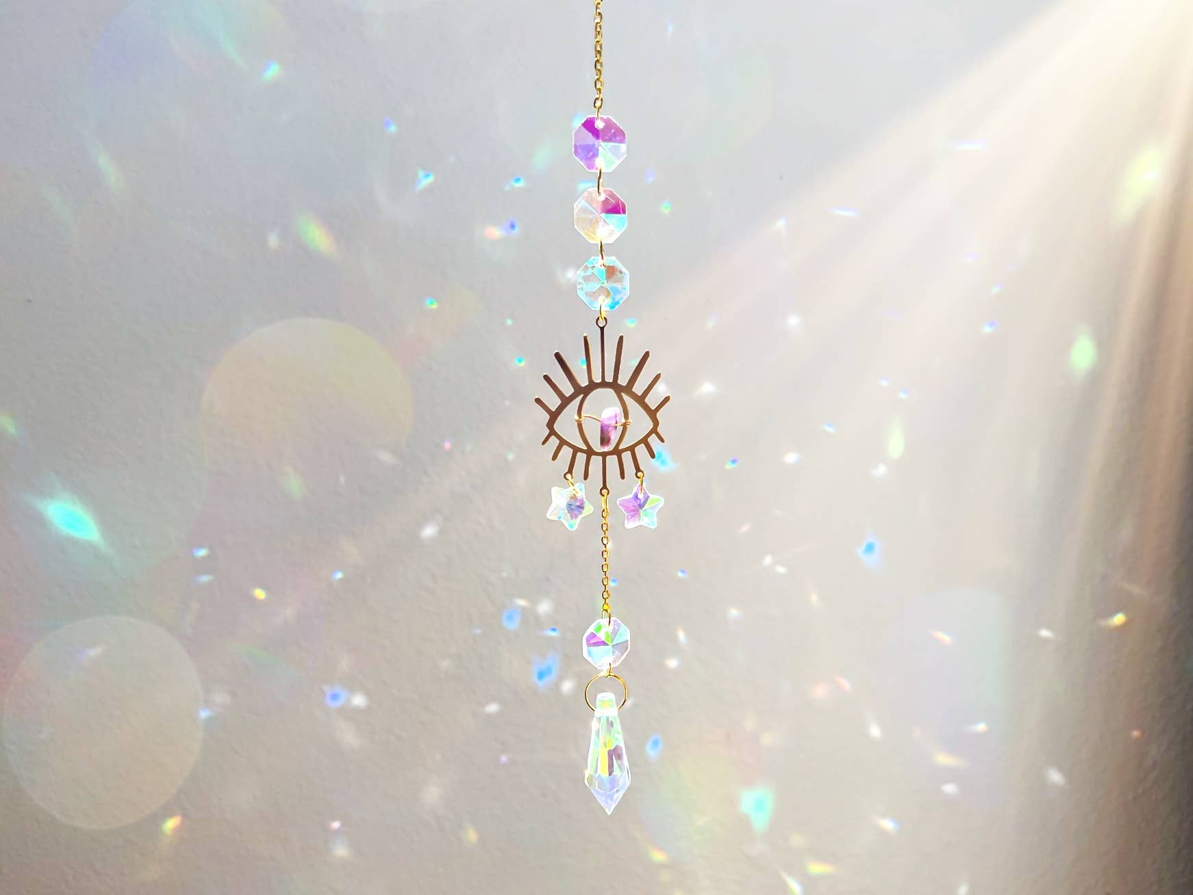 Amethyst Eye Crystal Suncatcher Rainbow Prism