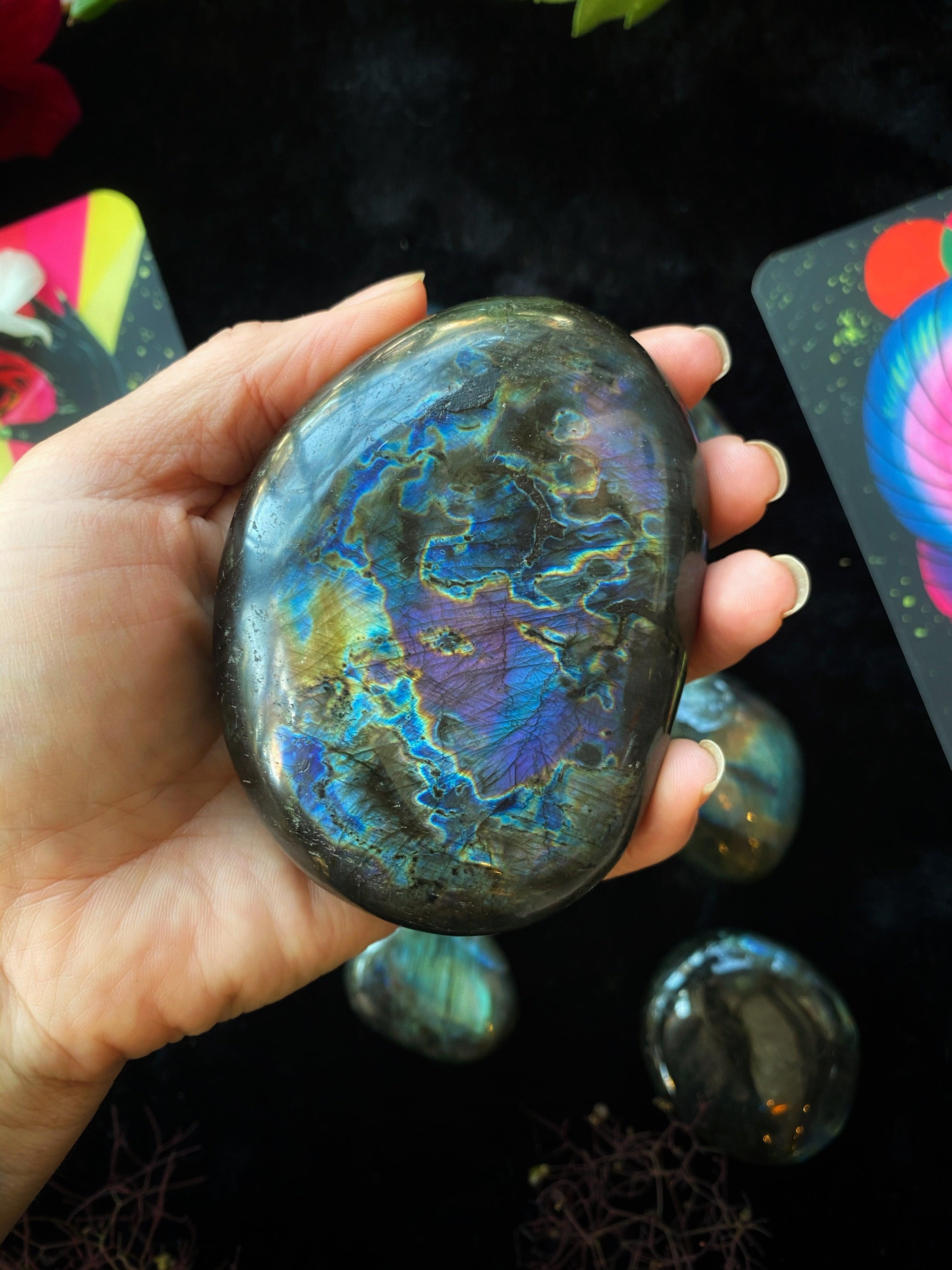 Labradorite - Tumbled, Palm Stones, + Large Slabs - Keven Craft Rituals