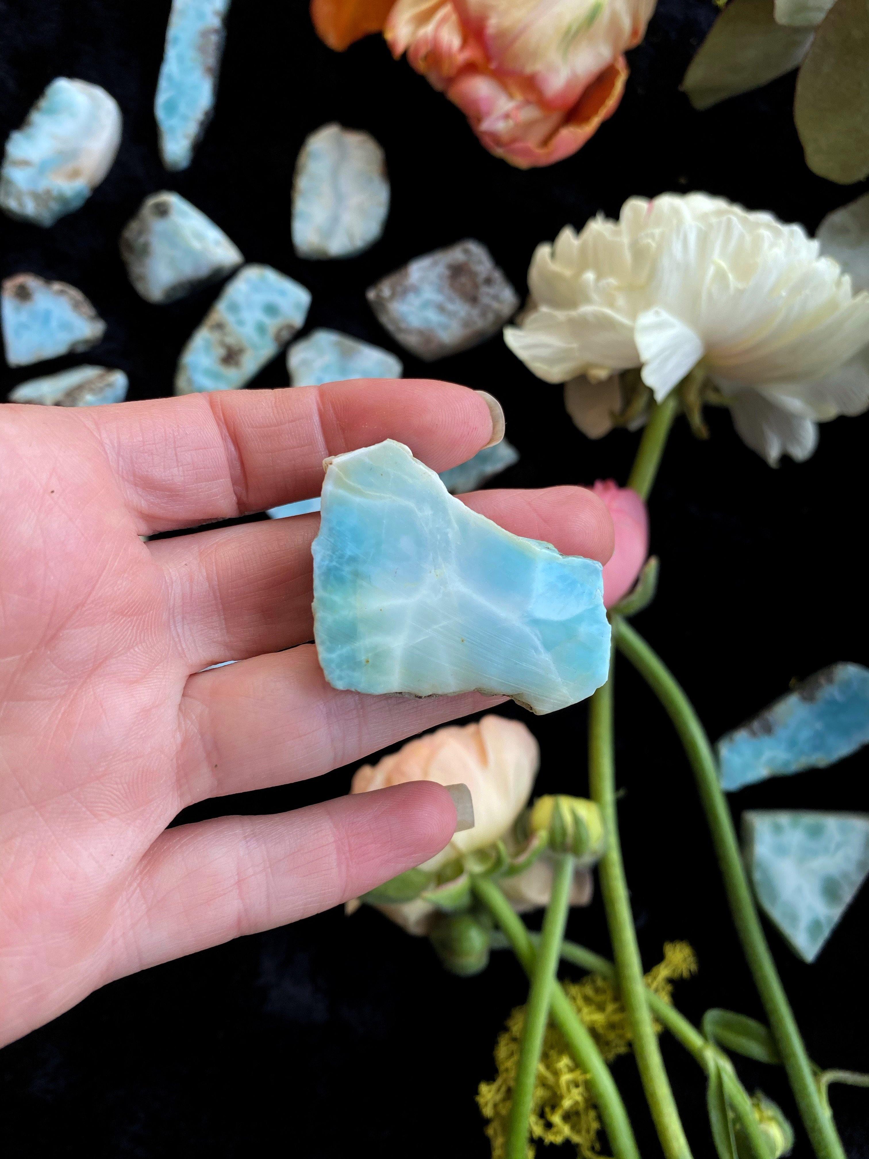 Raw Dominican Larimar Slices - qmeb