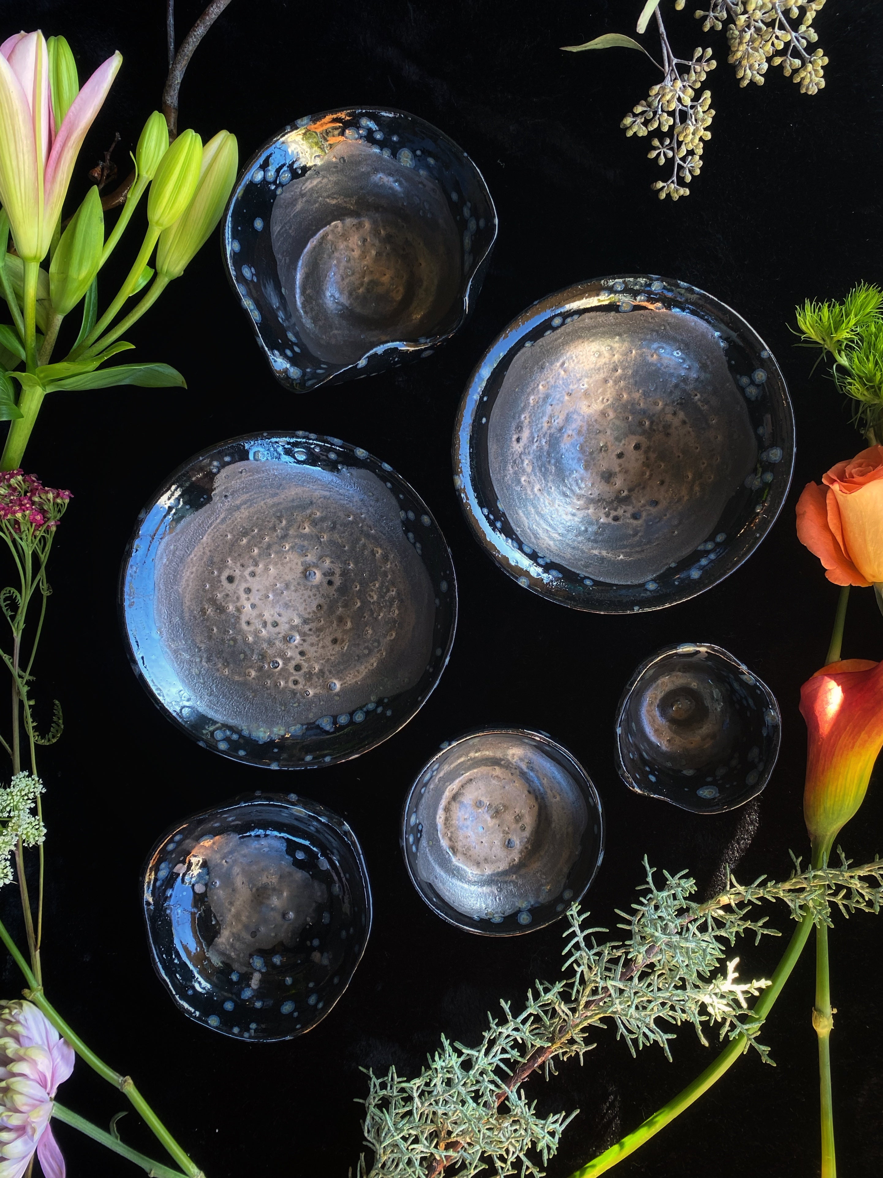 Abalone Luster Glazed Ceramic Bowls and Vessels - Keven Craft Rituals