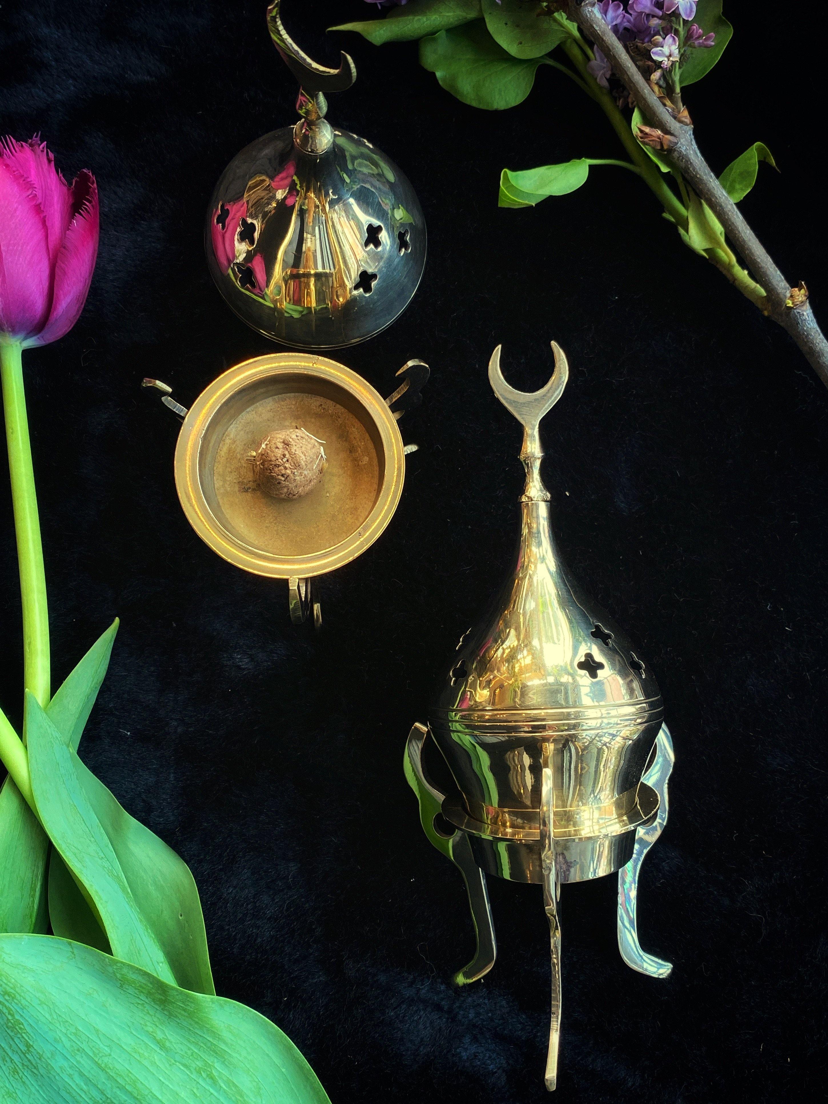 Brass Incense Burner (hanging or sitting) - qmeb