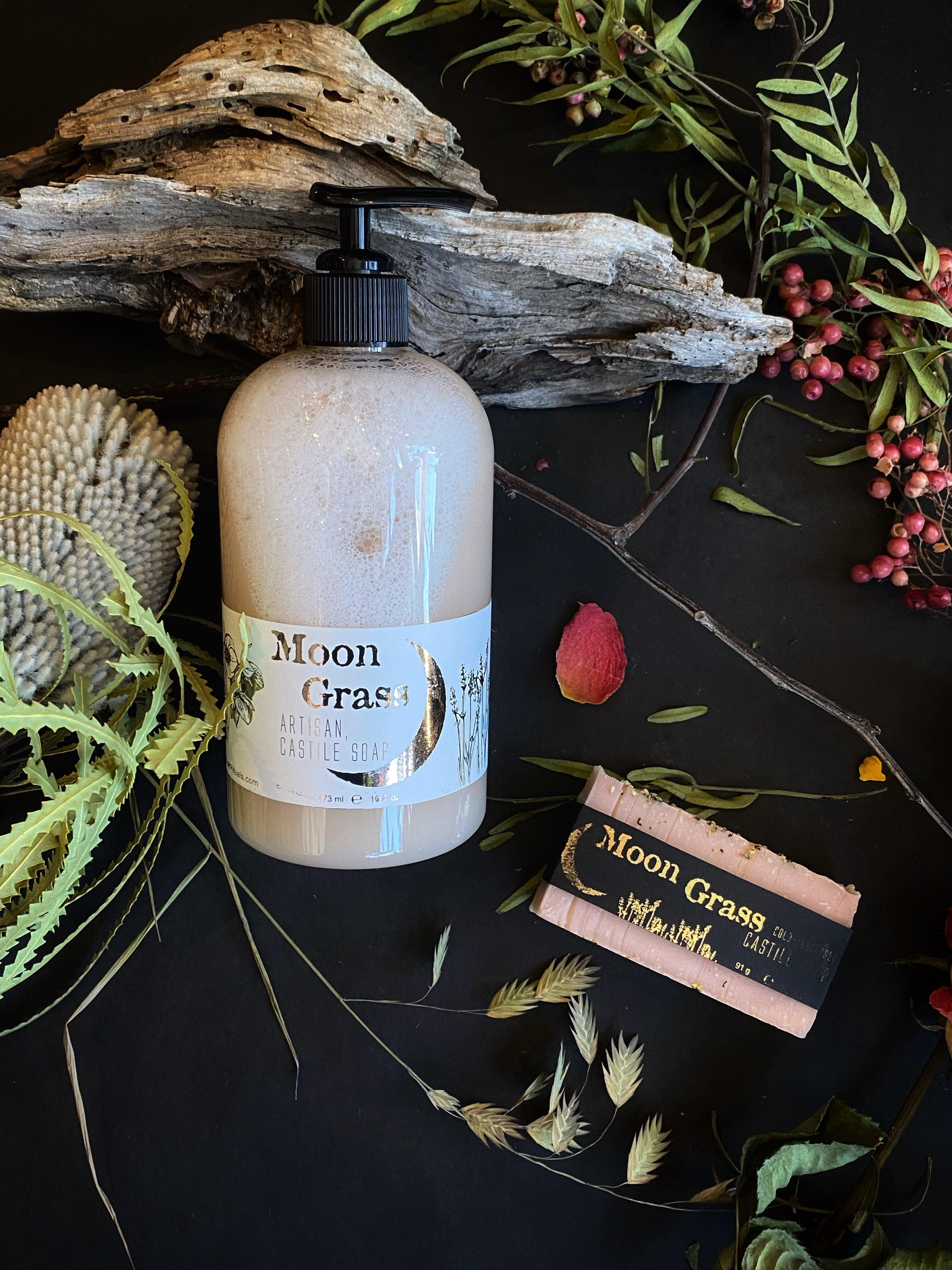 Moon Grass - Artisan, Superfatted Liquid Castile Soap for the Face and Body