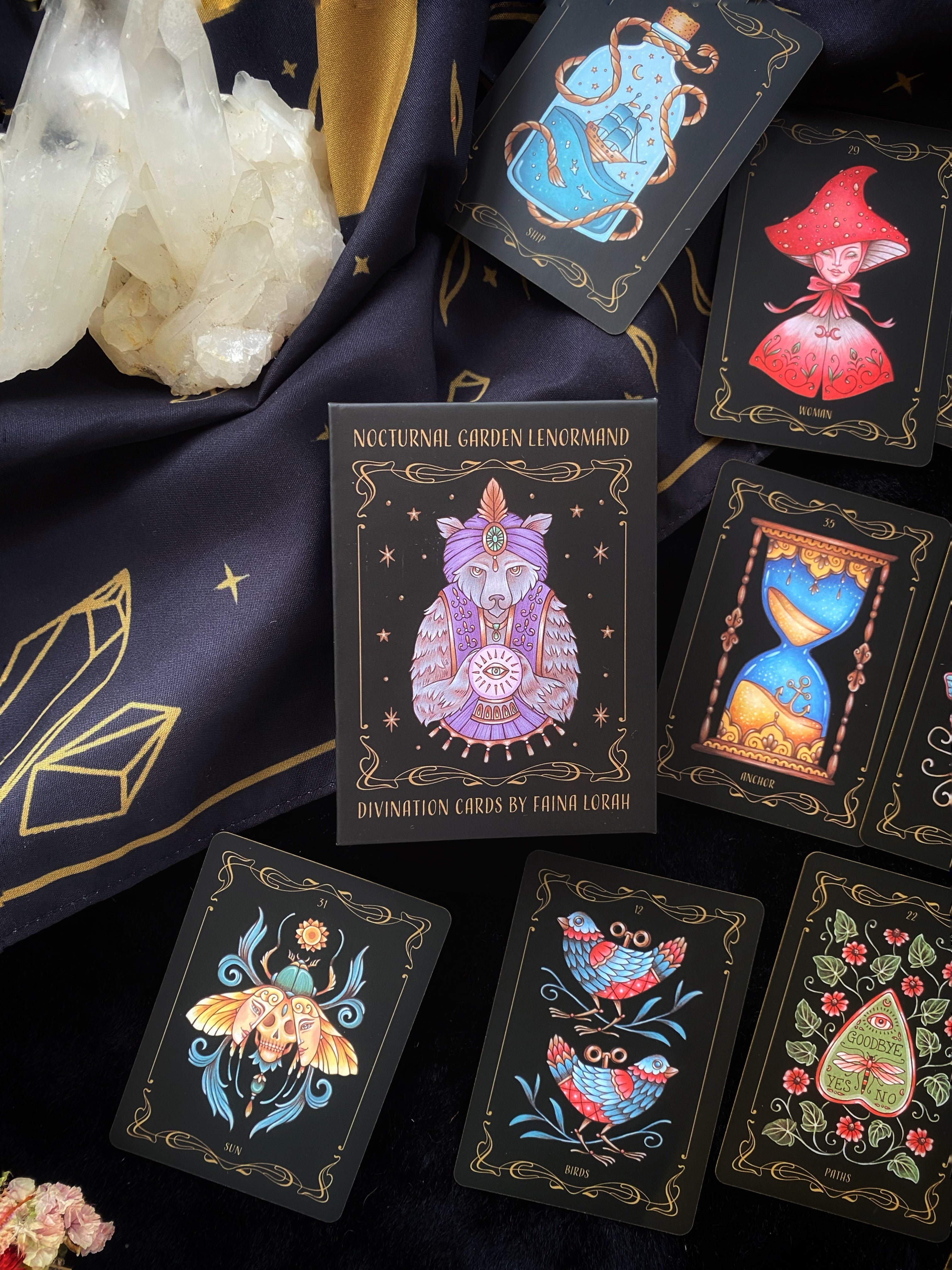 Nocturnal Garden Lenormand - Art Nouveau Divination Deck