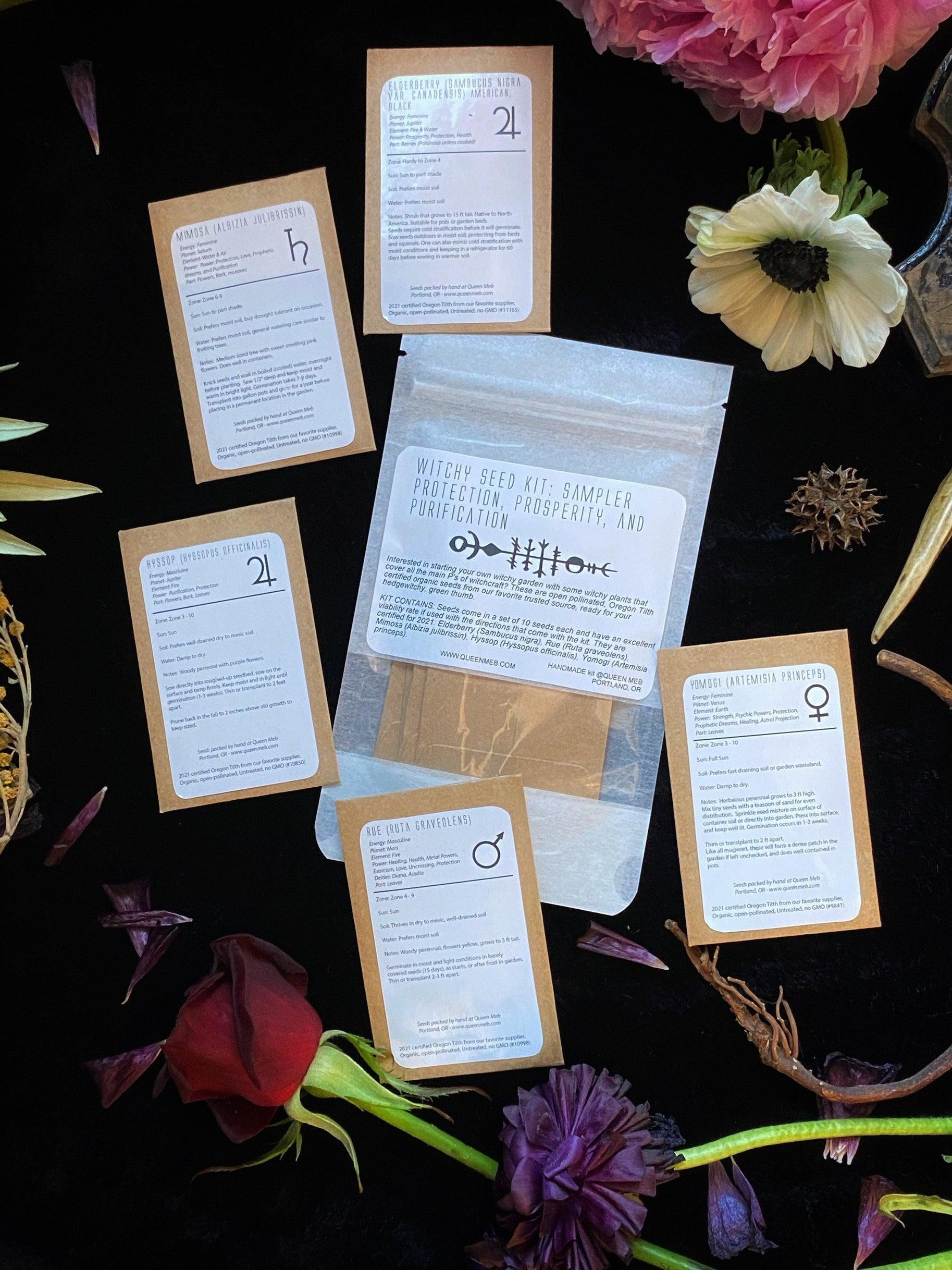 Protection, Prosperity, and Purification Plant Sampler - Witchy Seed Kit - Keven Craft Rituals