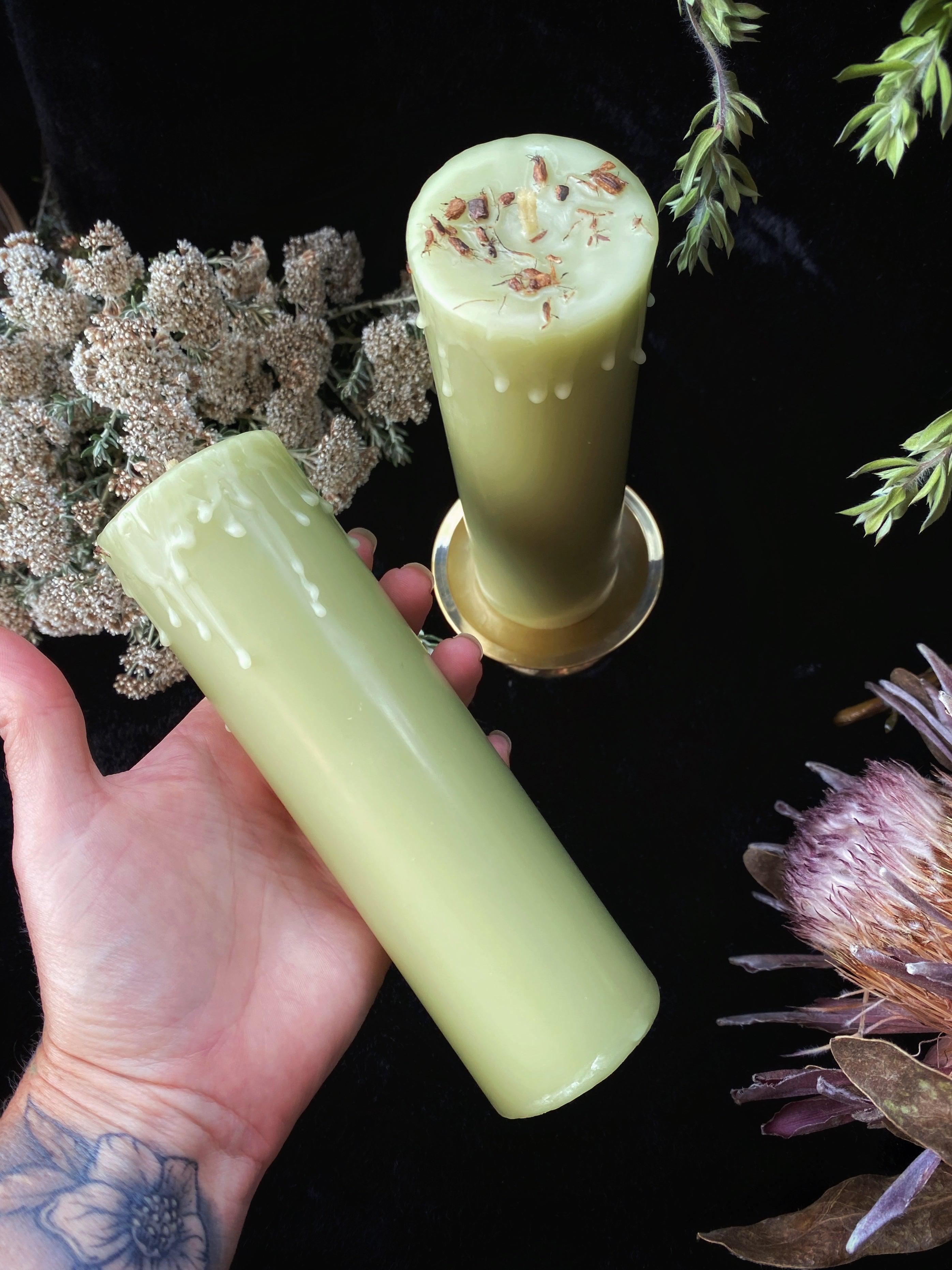 Bayberry & Beeswax Pillar Prosperity Candles - Keven Craft Rituals