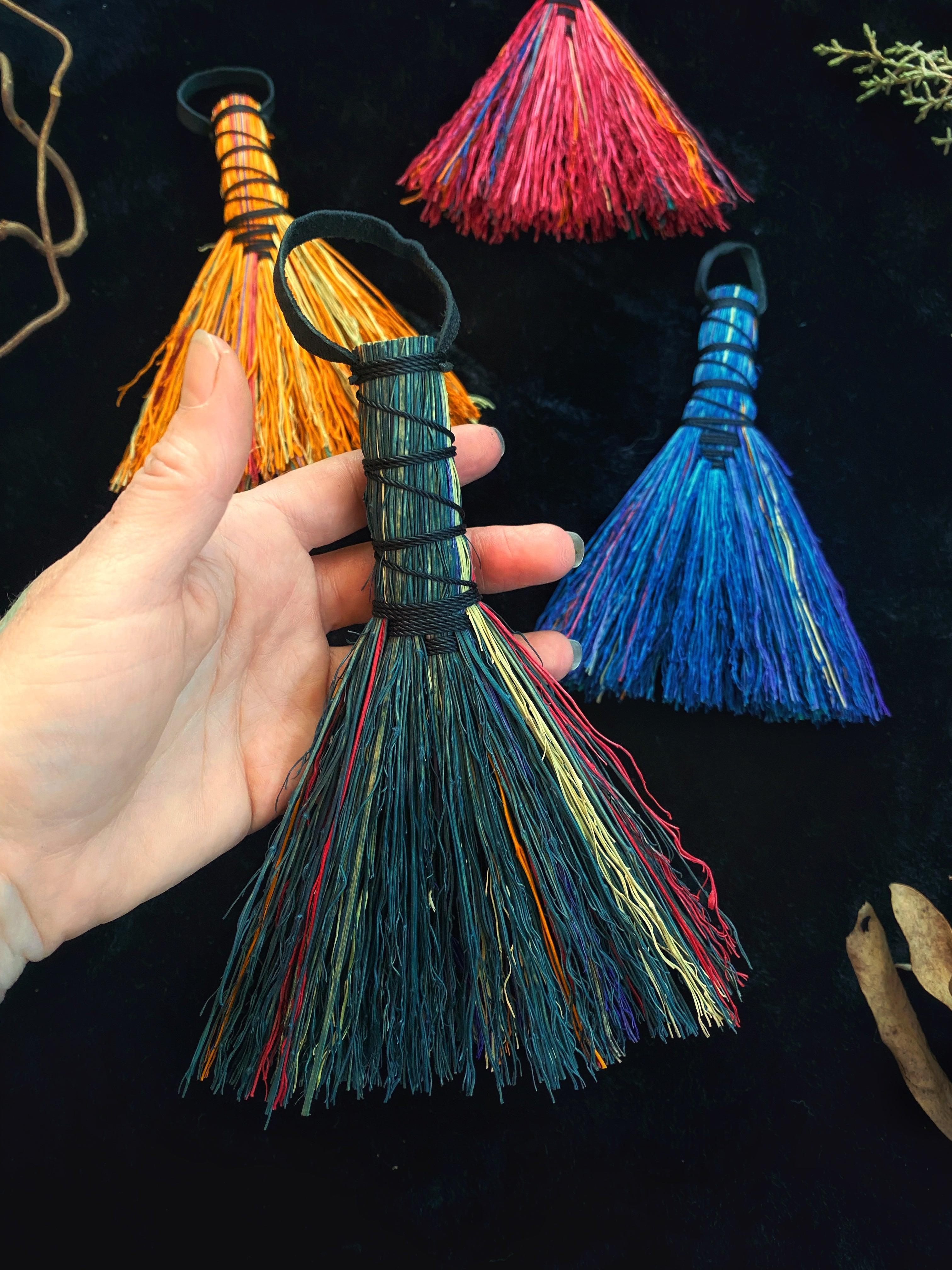 Hand Dyed Altar Brooms - 6-7” Broomcorn