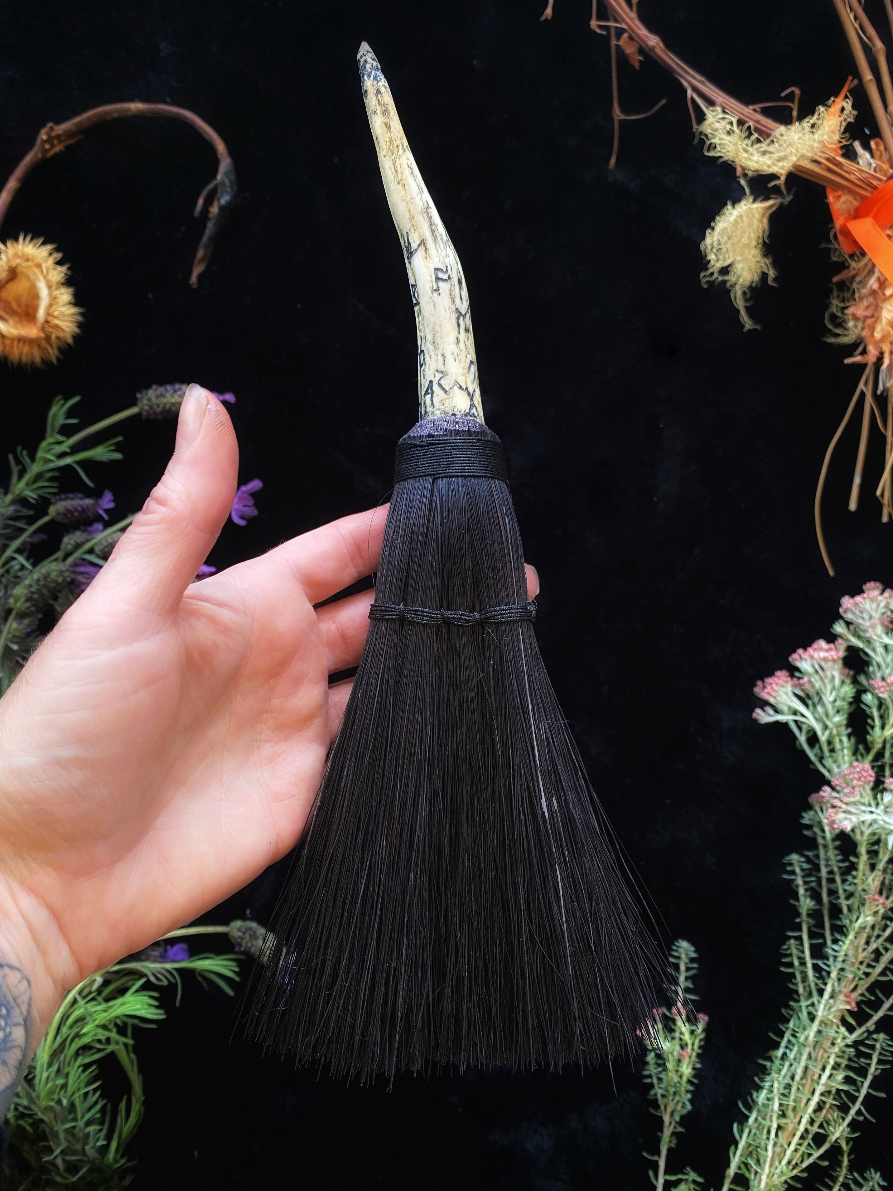 Hag’s Altar Broom - w/ Naturally Shed Deer Antler