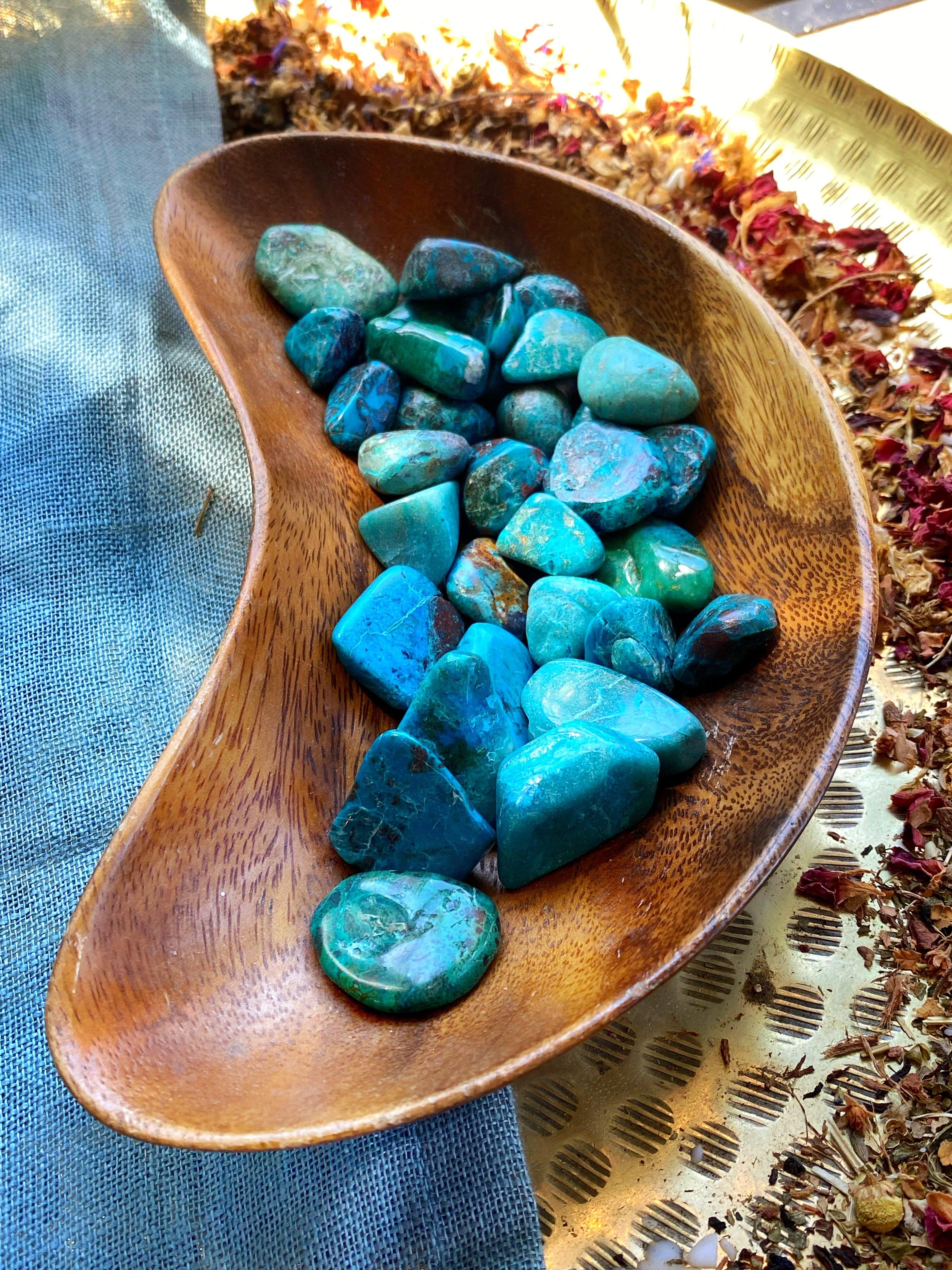 Tumbled Chrysocolla w/ Quartz or Red Cuprite - Keven Craft Rituals