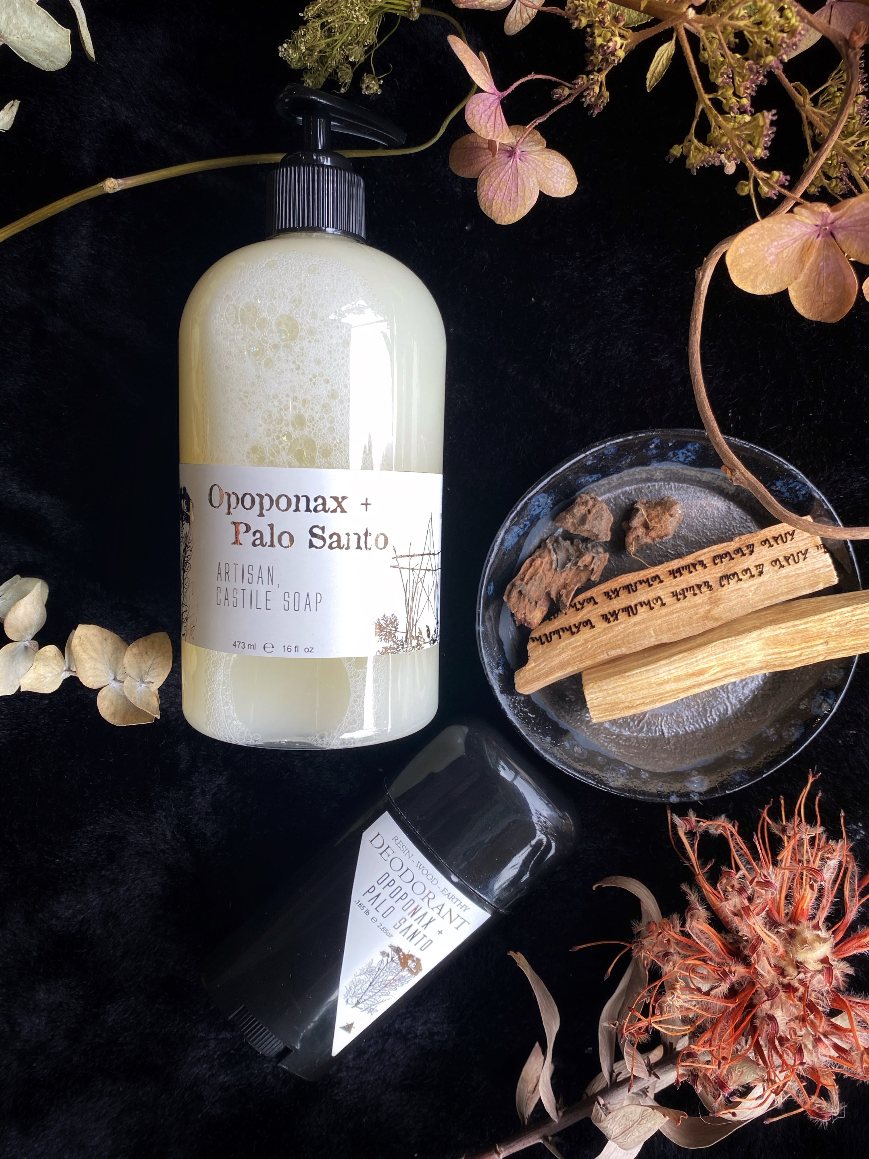 Opoponax + Palo Santo - Artisan, Superfatted Liquid Castile Soap for the Face and Body