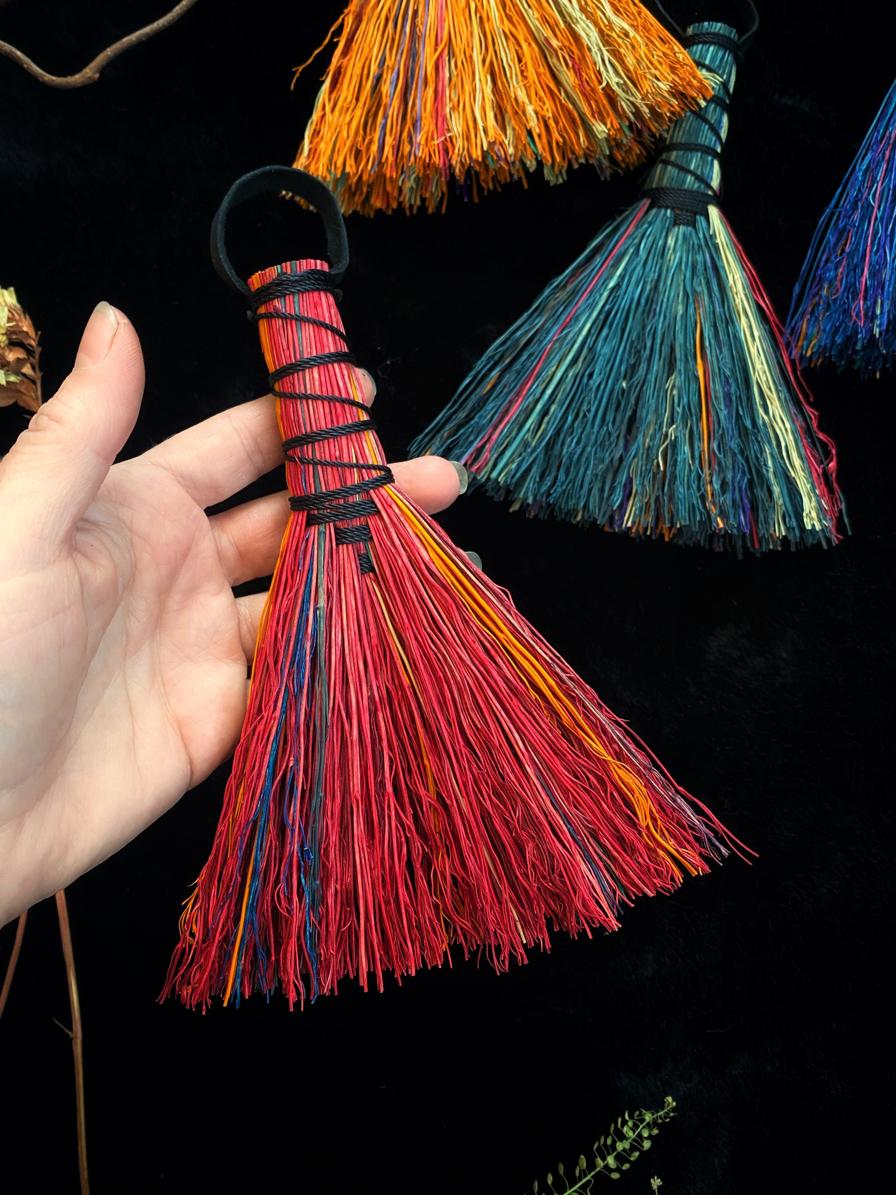 Hand Dyed Altar Brooms - 6-7” Broomcorn