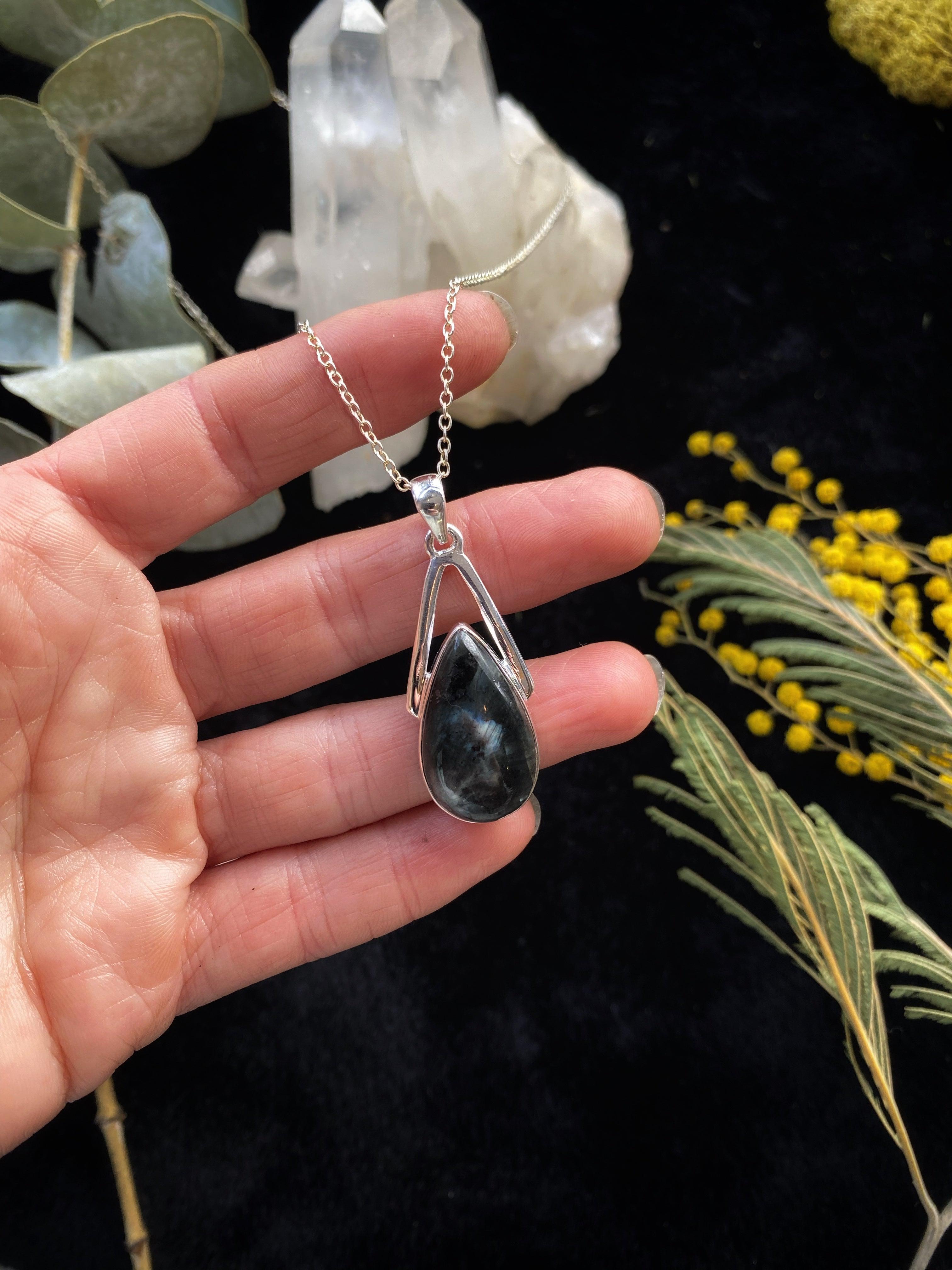 Larkavite Moonstone Pendant on Sterling Silver