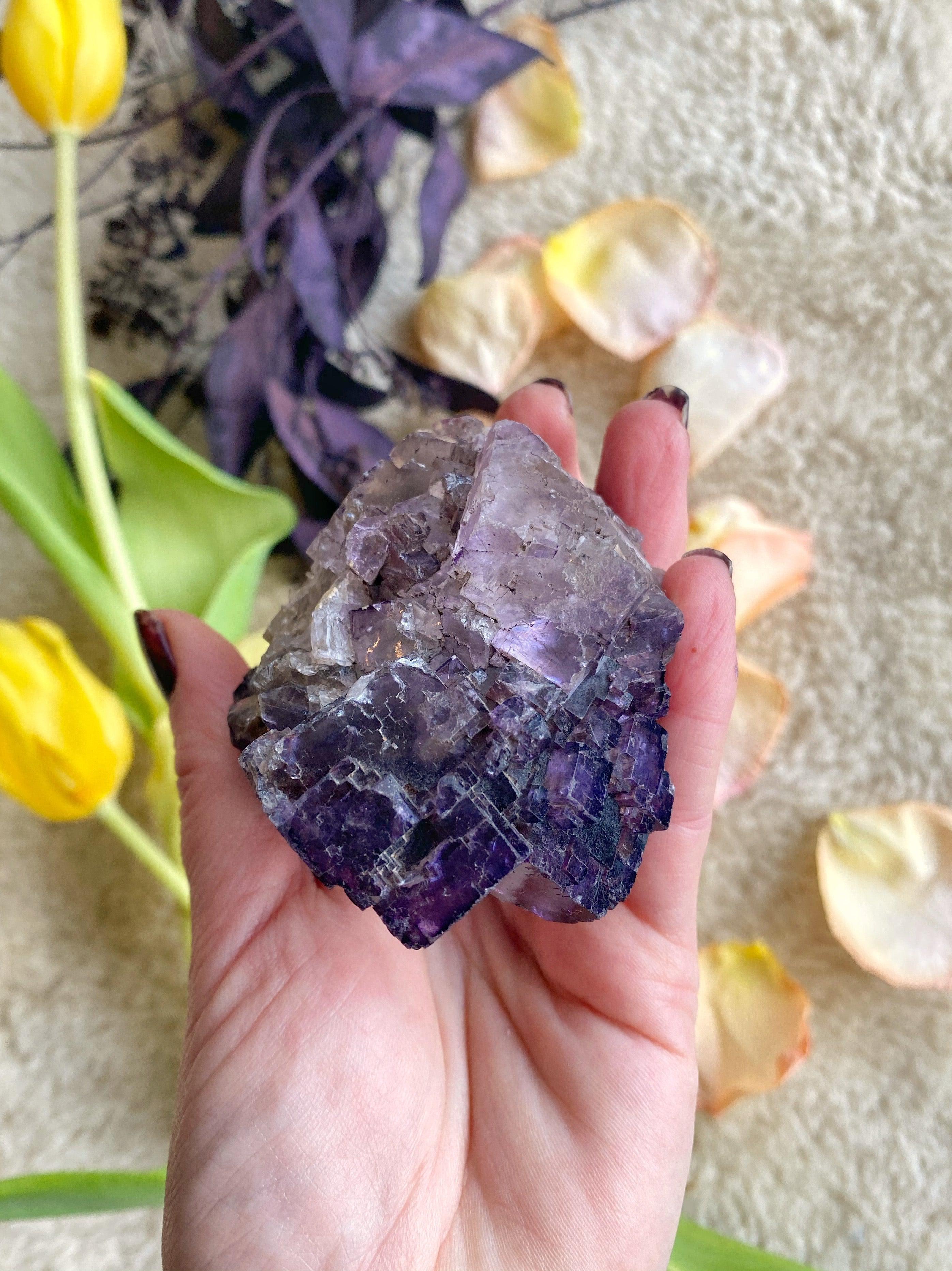 Natural Stepped, Purple Fluorite - Keven Craft Rituals