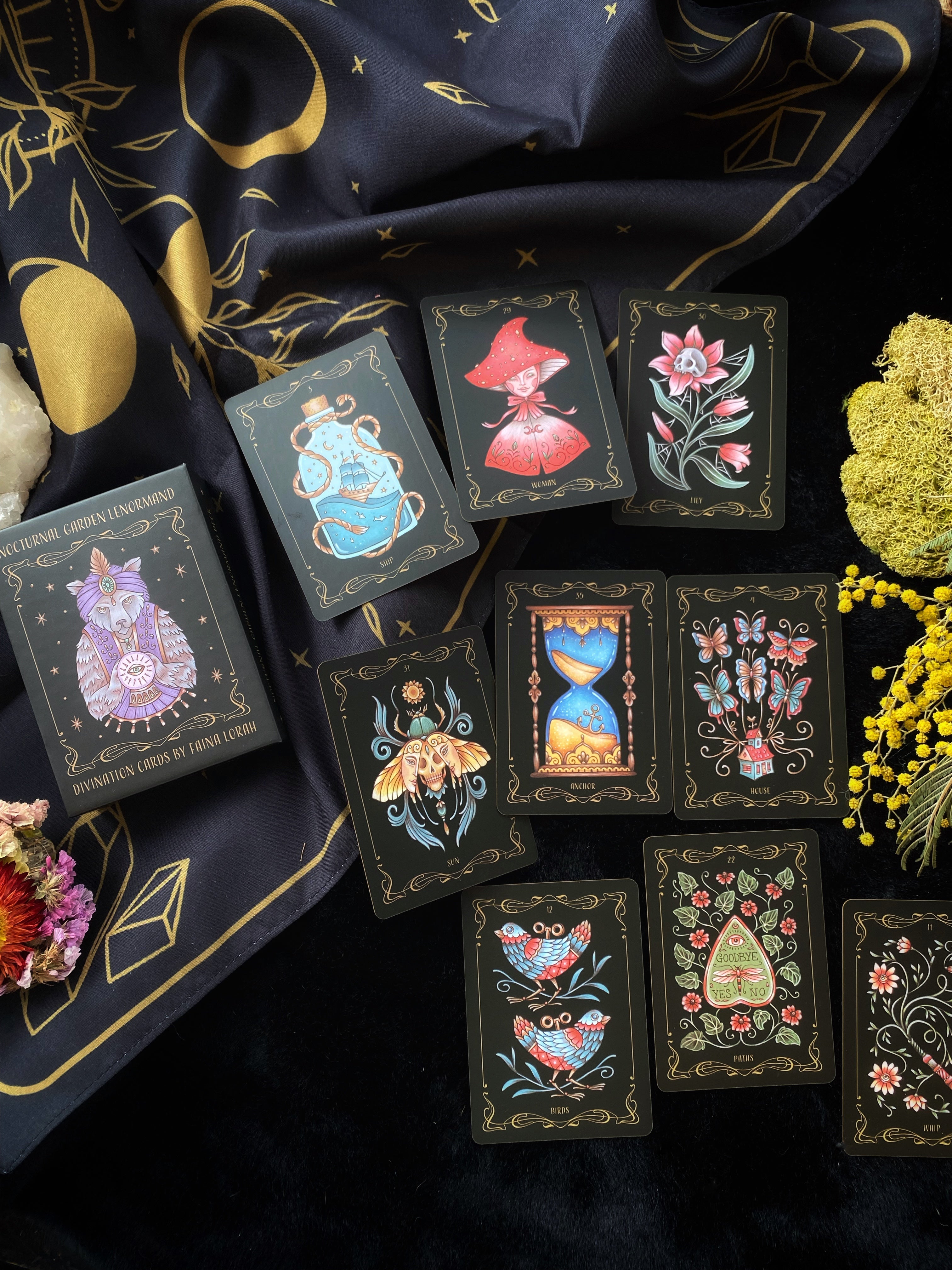 Nocturnal Garden Lenormand - Art Nouveau Divination Deck