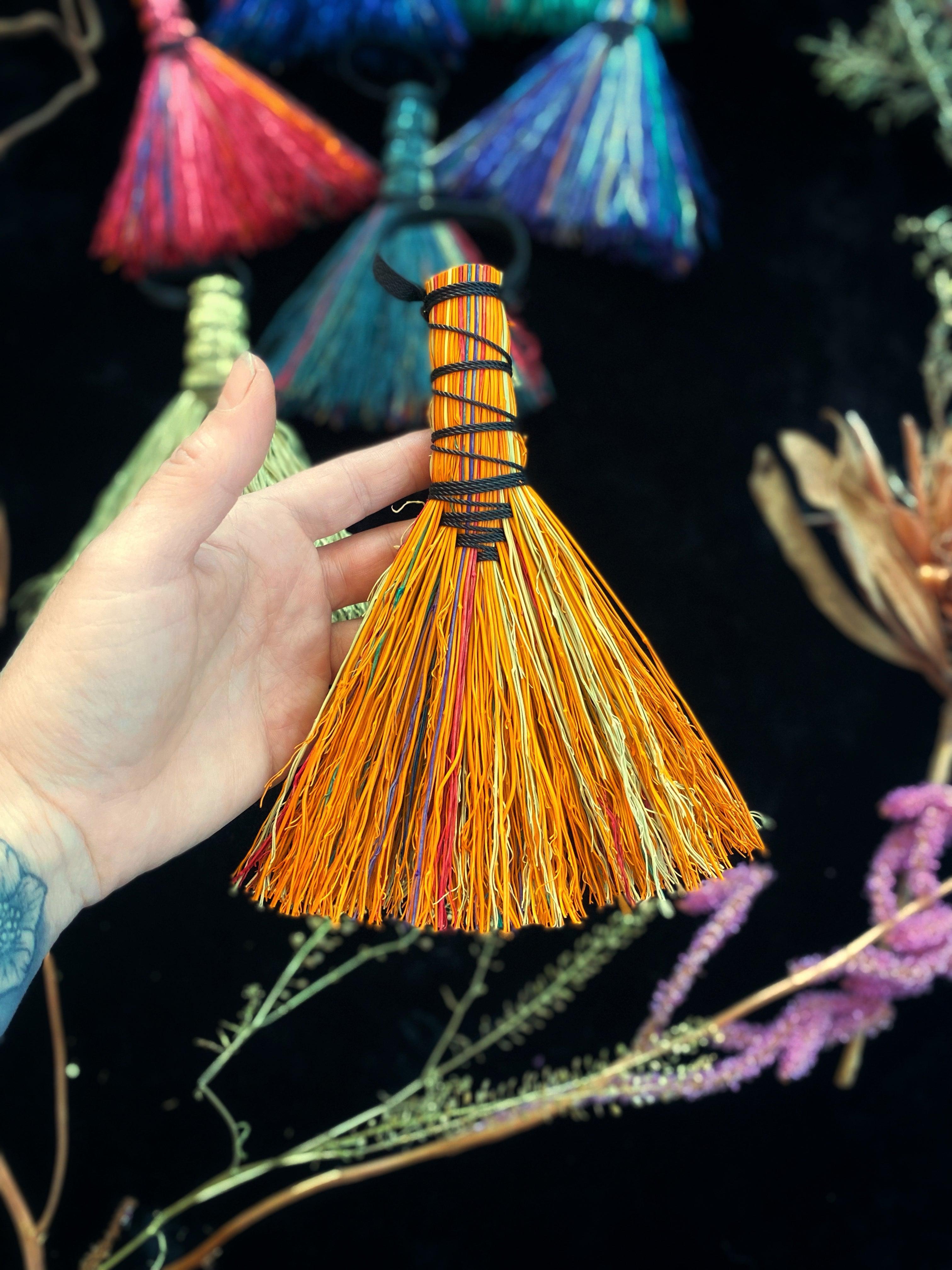 Hand Dyed Altar Brooms - 6-7” Broomcorn