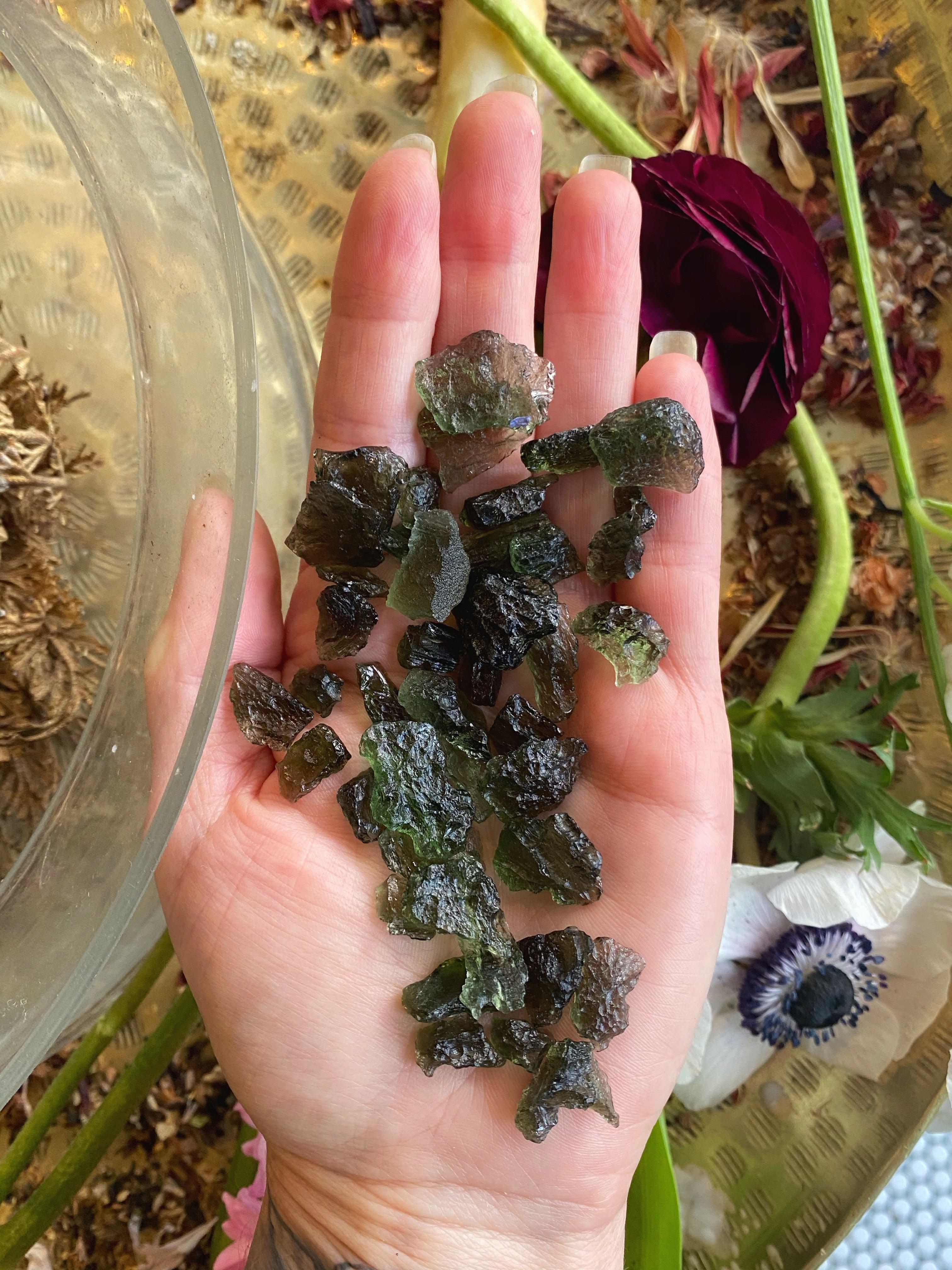 Moldavite Crystals - (Rare) Authentic and Certified Czech - Keven Craft Rituals